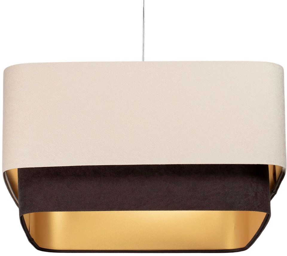BPS Koncept Kwadro Duo Sue lampe suspendue 1x60 W doré-marron-beige KWD-016