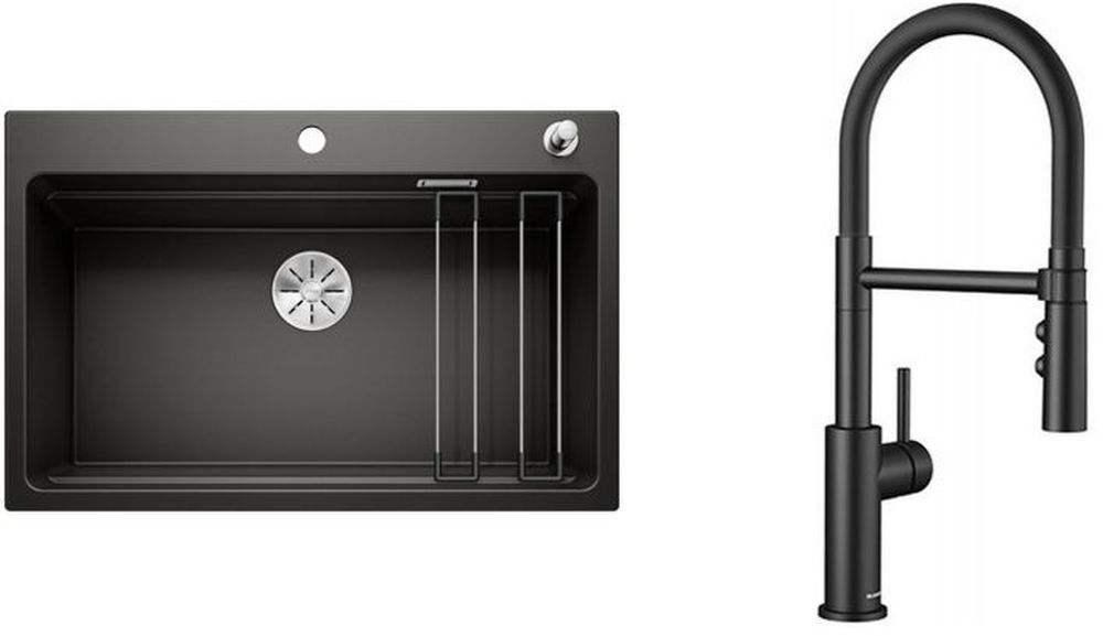 Set évier en granit Blanco Etagon 8 525892, mitigeur de cuisine Blanco Catris-S 525793