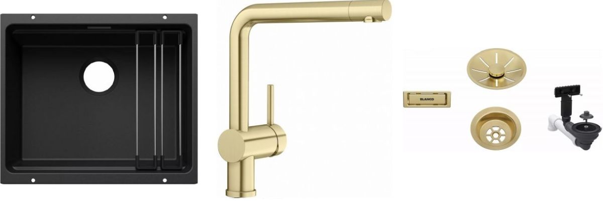 Set évier en granit Blanco Etagon 500-U 527754, mitigeur de cuisine Blanco Linus 526683, 207423