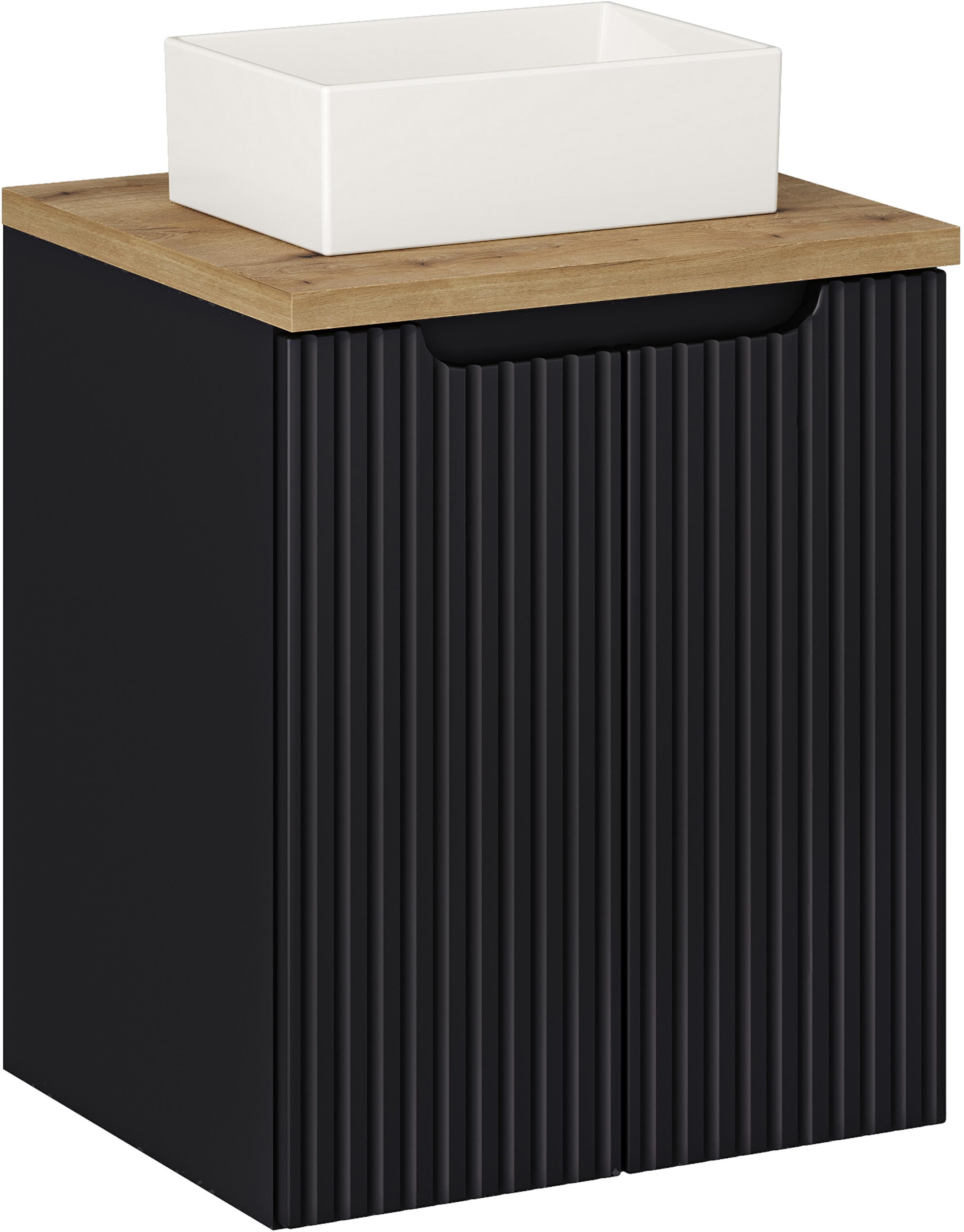 Set armoire Comad Nova Black NOVA BLACK D2 82-50-2D, lavabo Comad Gaja UN-GAJA35-SW 78570A(35), NOVA OAK A 89-50