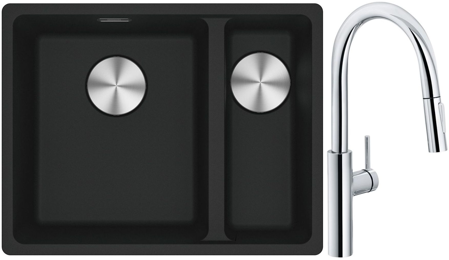 Set évier en granit Franke Maris 125.0687.264, mitigeur de cuisine Franke Pescara L Slide-In 115.0538.940