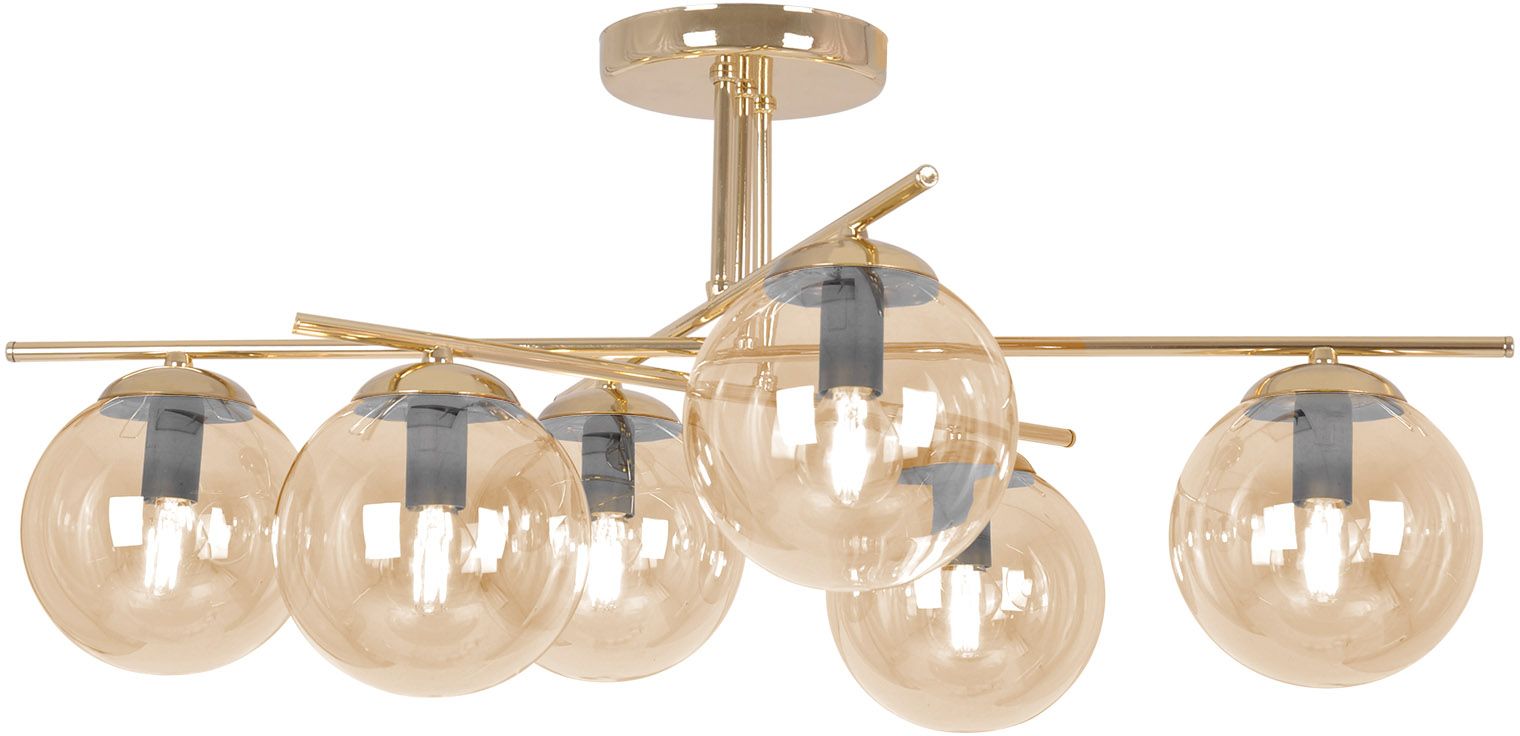 Kaja Grand plafonnier 6x10 W doré-ambré K-5414