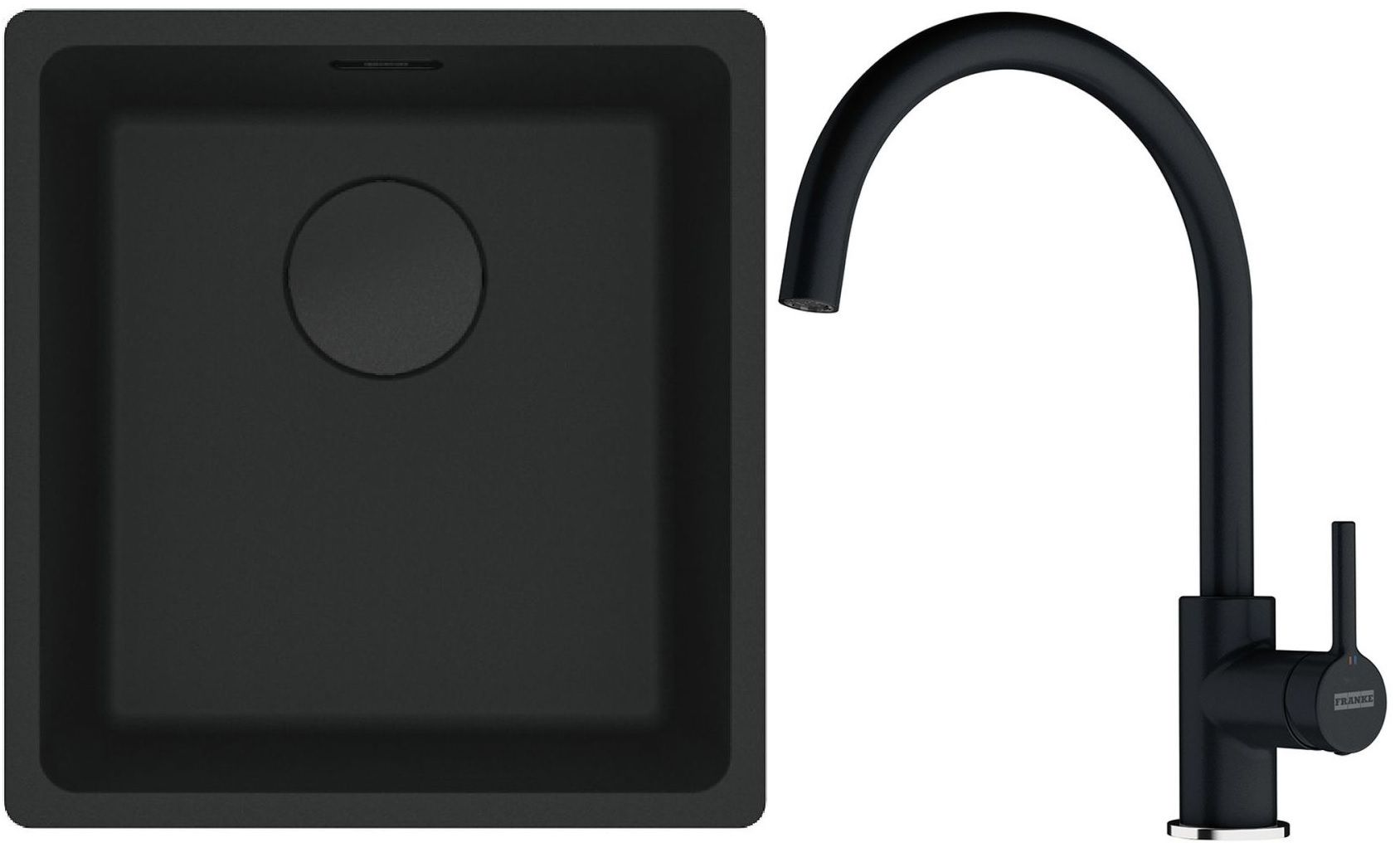 Set évier en granit Franke Maris 125.0697.760, mitigeur de cuisine Franke Lina 115.0626.020