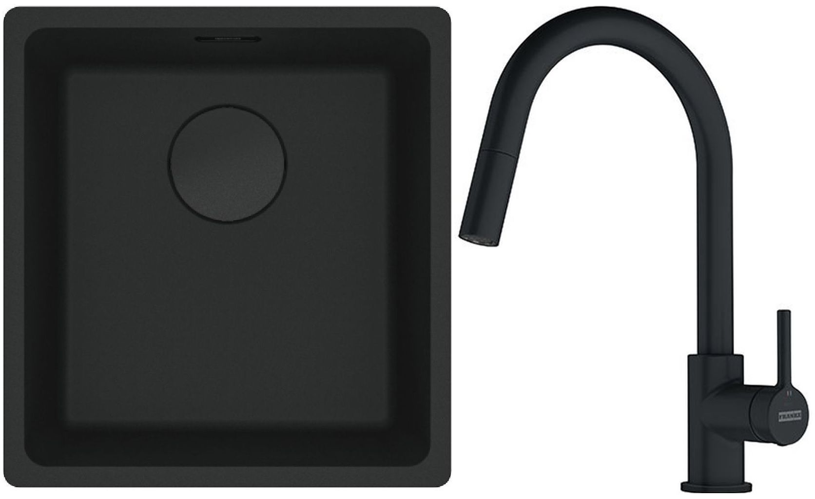 Set évier en granit Franke Maris 125.0697.760, mitigeur de cuisine Franke Lina 115.0626.053