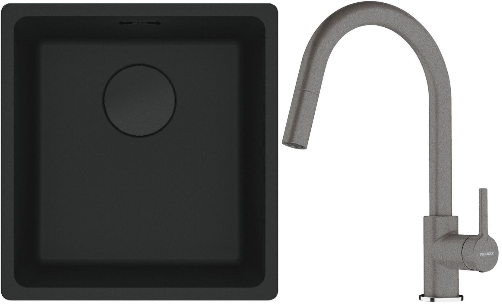 Set évier en granit Franke Maris 125.0697.760, mitigeur de cuisine Franke Lina 115.0626.057