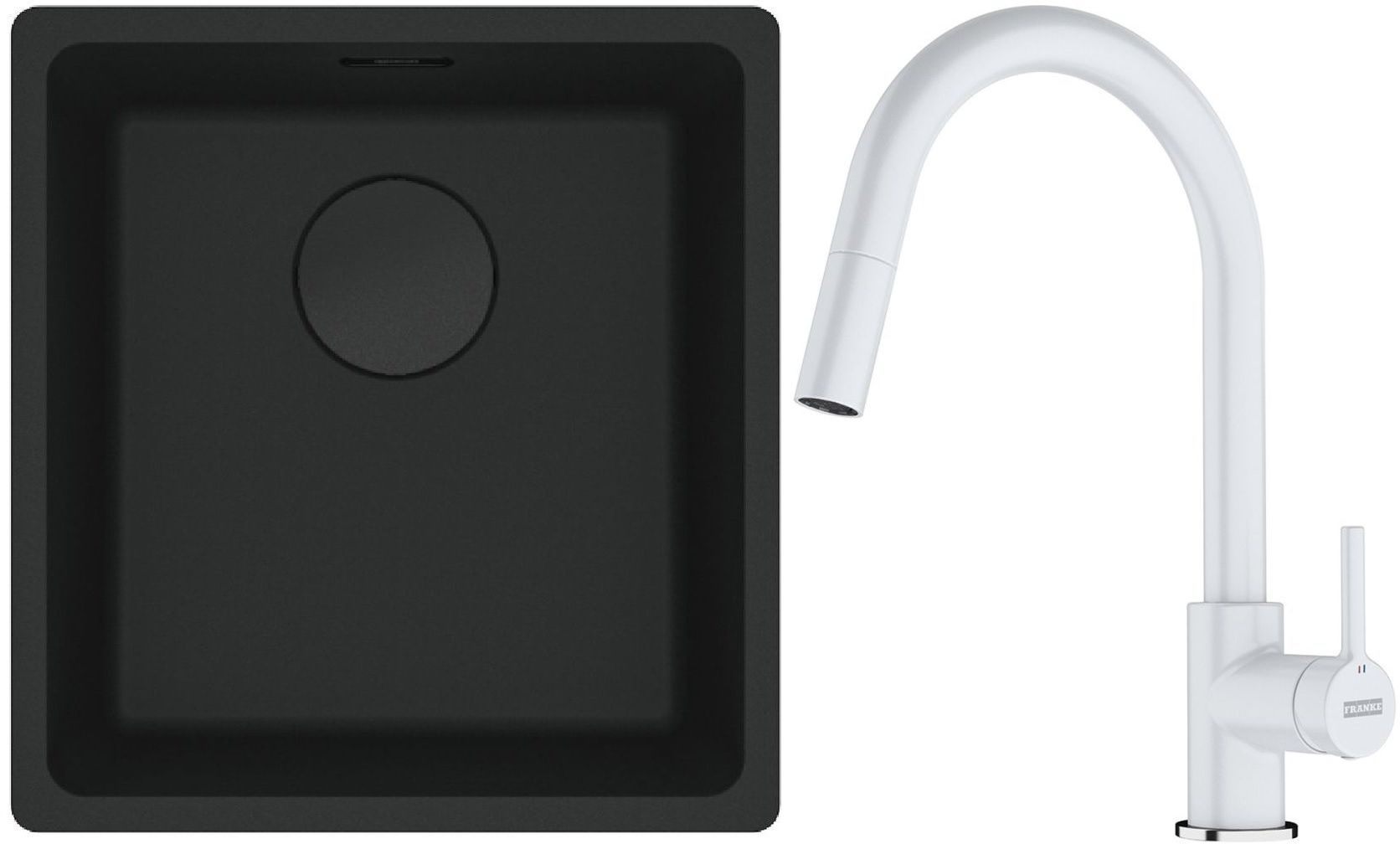 Set évier en granit Franke Maris 125.0697.760, mitigeur de cuisine Franke Lina 115.0626.081