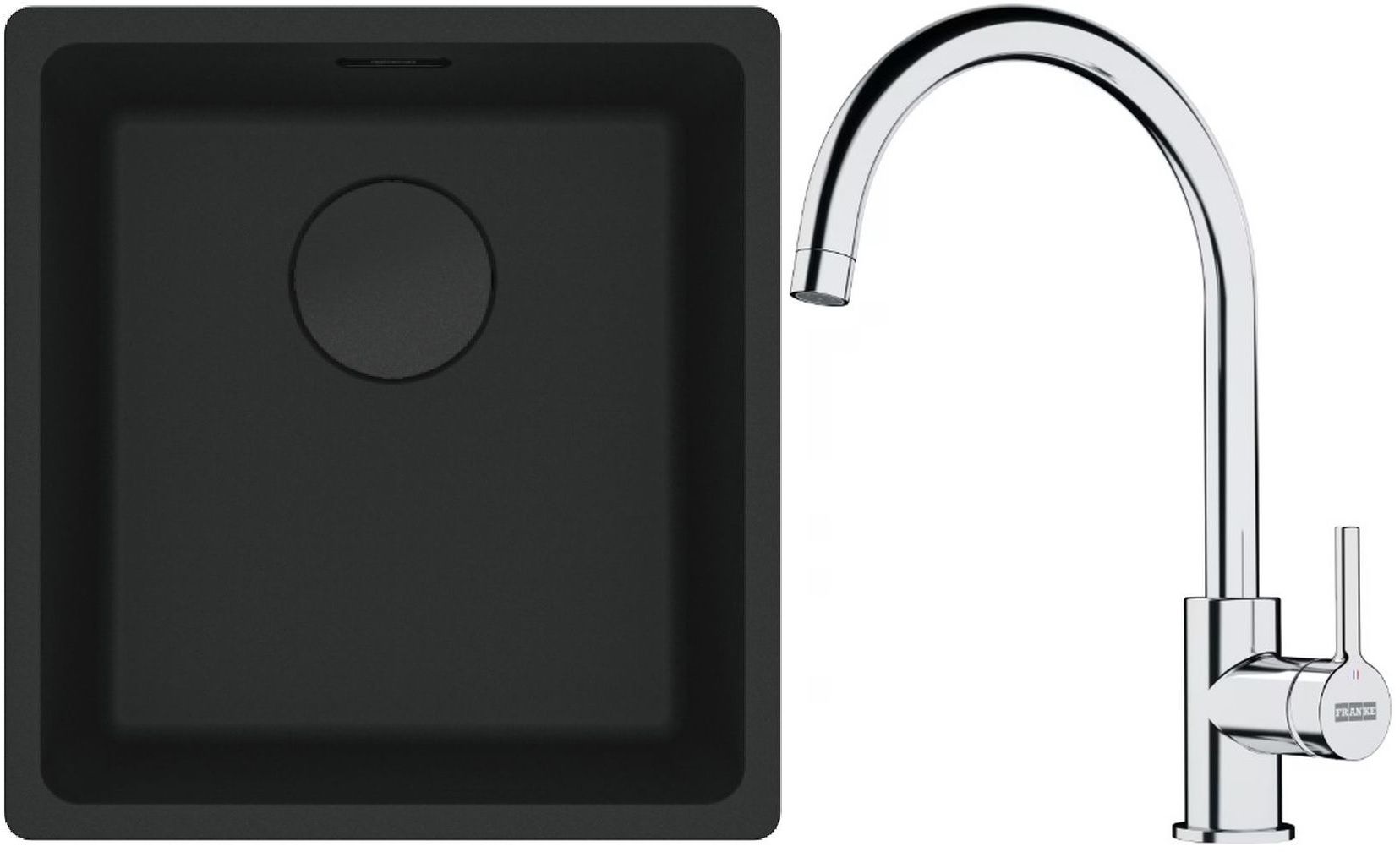 Set évier en granit Franke Maris 125.0697.760, mitigeur de cuisine Franke Lina 115.0693.228