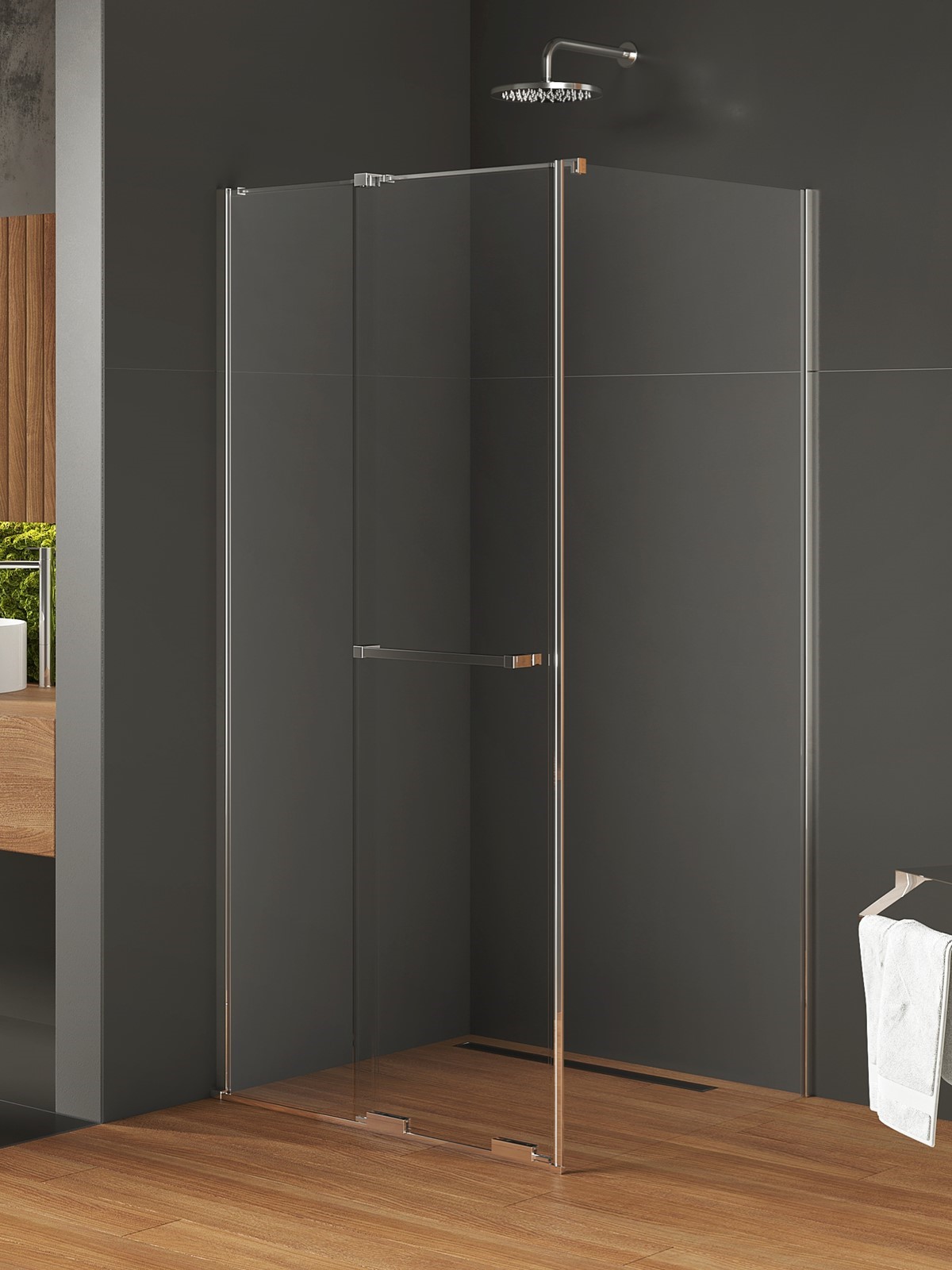 New Trendy Smart cabine de douche 110x100 cm rectangulaire chrome brillant/verre transparent EXK-6589