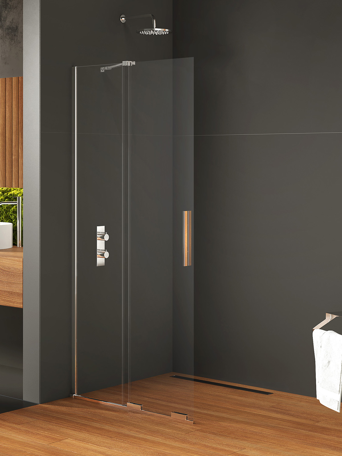 New Trendy Smart paroi de douche walk-in 100 cm chrome brillant/verre transparent EXK-4087-WU