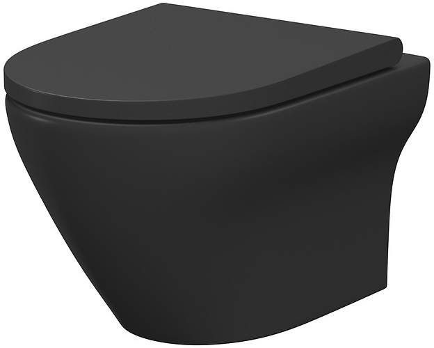 Cersanit Larga cuvette wc avec abattant à descente lente suspendue sans bride anthracite mat S701-610