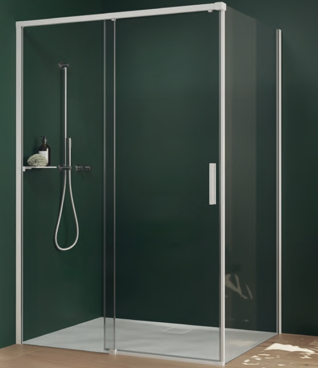 Huppe Vita Pure paroi de douche 90 cm noir mat/verre transparent VA0203.123.322