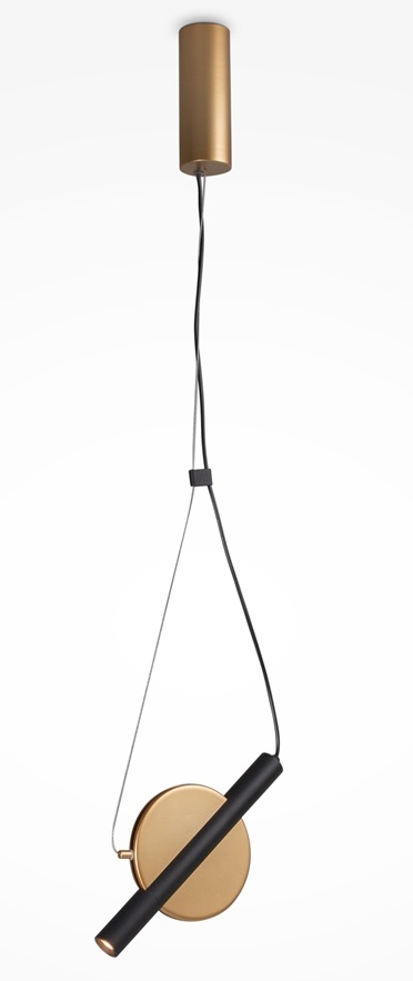 Maytoni Enigma lampe suspendue 1x5 W noir-doré MOD150PL-L5BS3K