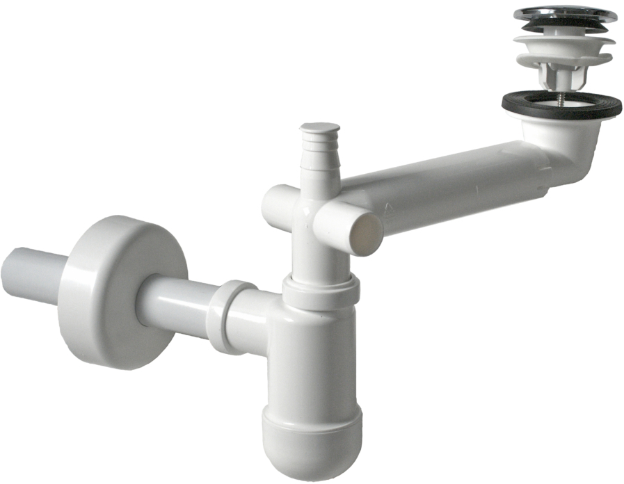 Oristo Uni siphon avec bonde en bouteille chrome-blanc OR00-A-SYC-5-2