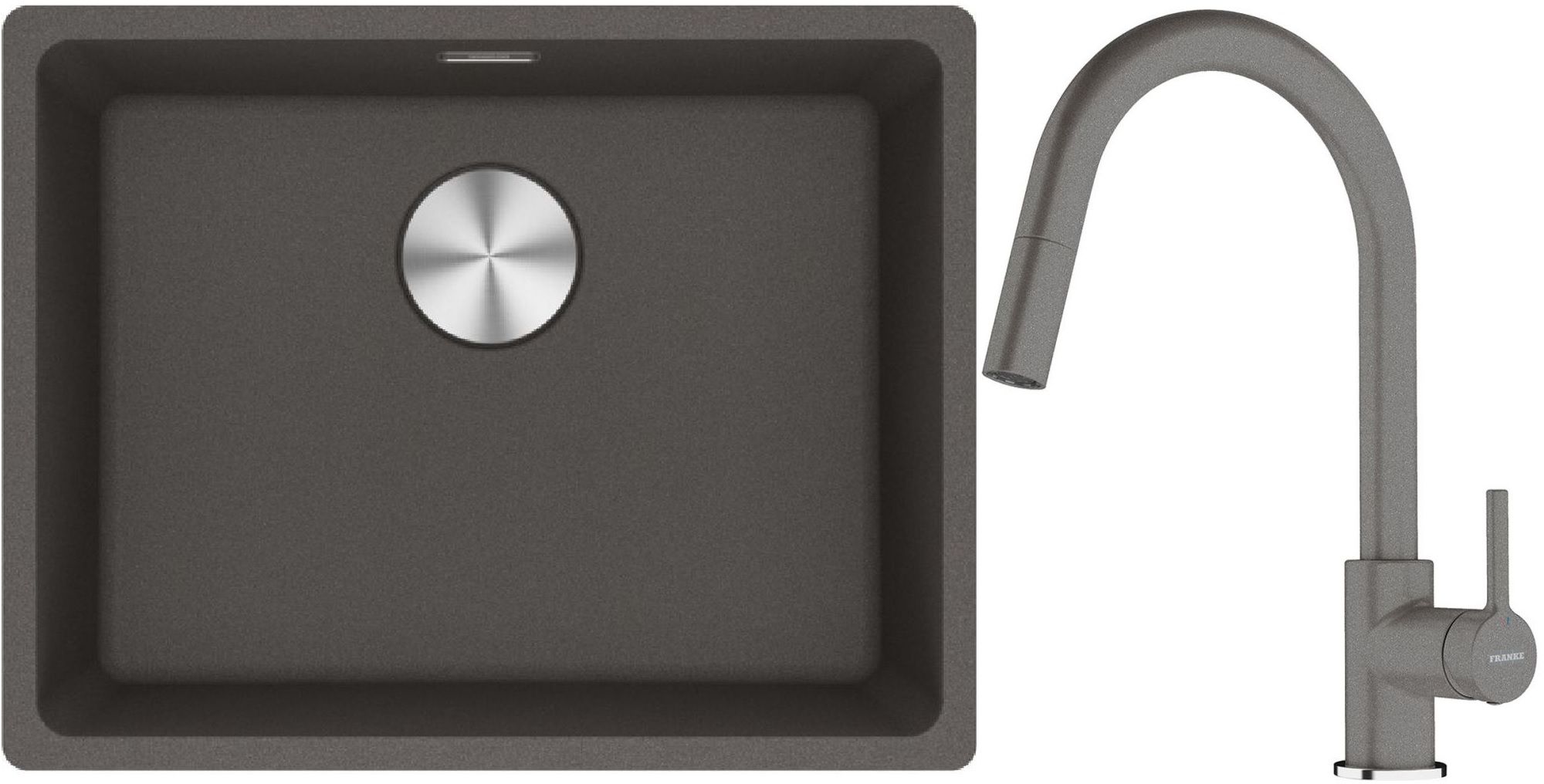 Set évier en granit Franke Maris 125.0716.375, mitigeur de cuisine Franke Lina 115.0626.057