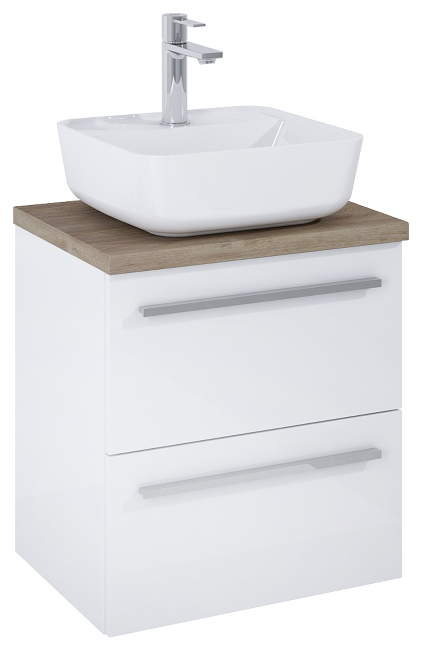 Roca Kwadro lavabo avec meuble et plan de travail 50.6 cm blanche A852450806