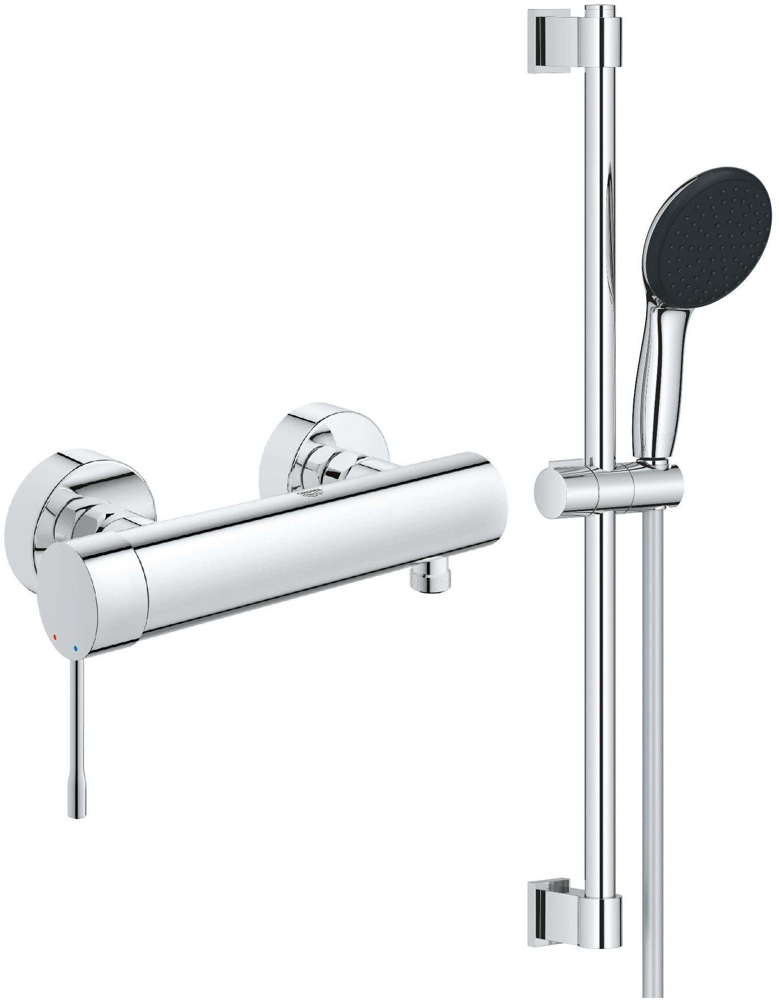 Set mitigeur de douche Grohe Essence 33636001, ensemble de douche Grohe Vitalio Start 27942001