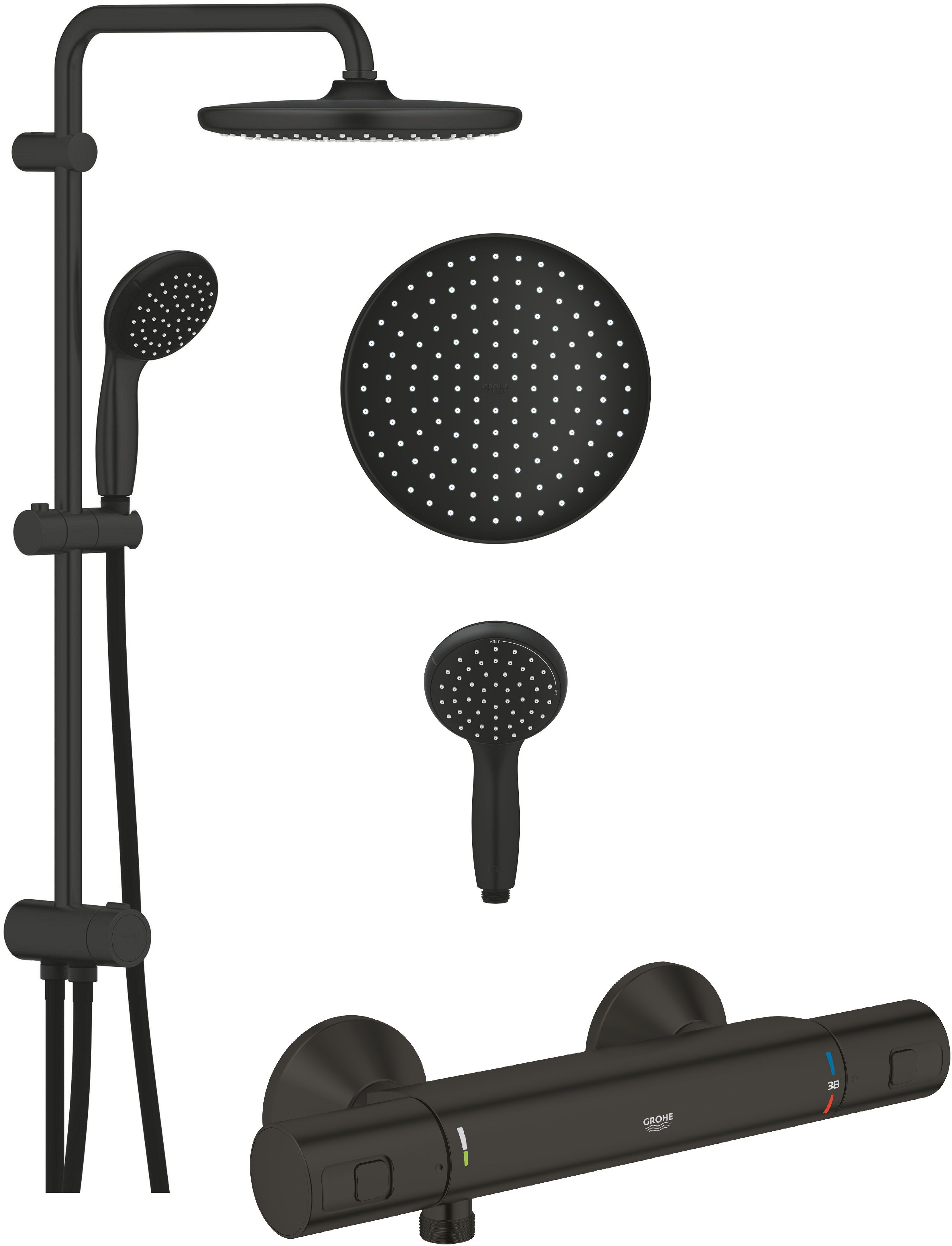 Set ensemble de douche Grohe Vitalio Start System 266802431, mitigeur de douche Grohe Precision 345942430