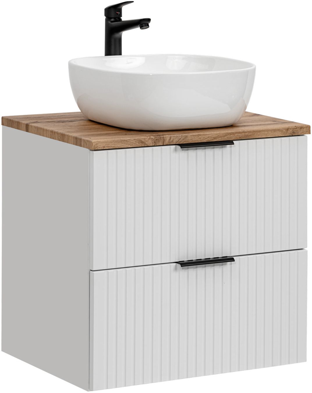 Set armoire Comad Adel White ADEL WHITE 82-60-B-2S, lavabo Comad Smile UM-6252SMILE40DP, ADEL OAK 89-60-B