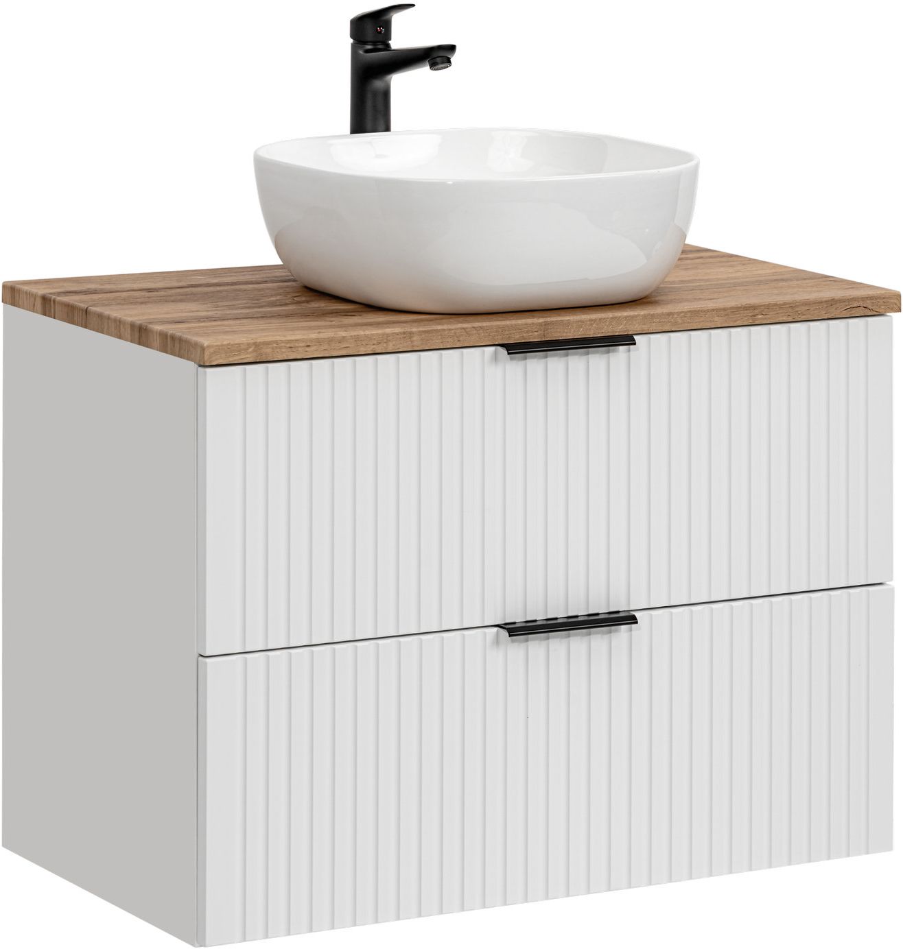 Set armoire Comad Adel White ADEL WHITE 82-80-B-2S, lavabo Comad Smile UM-6252SMILE40DP, ADEL OAK 89-80-B