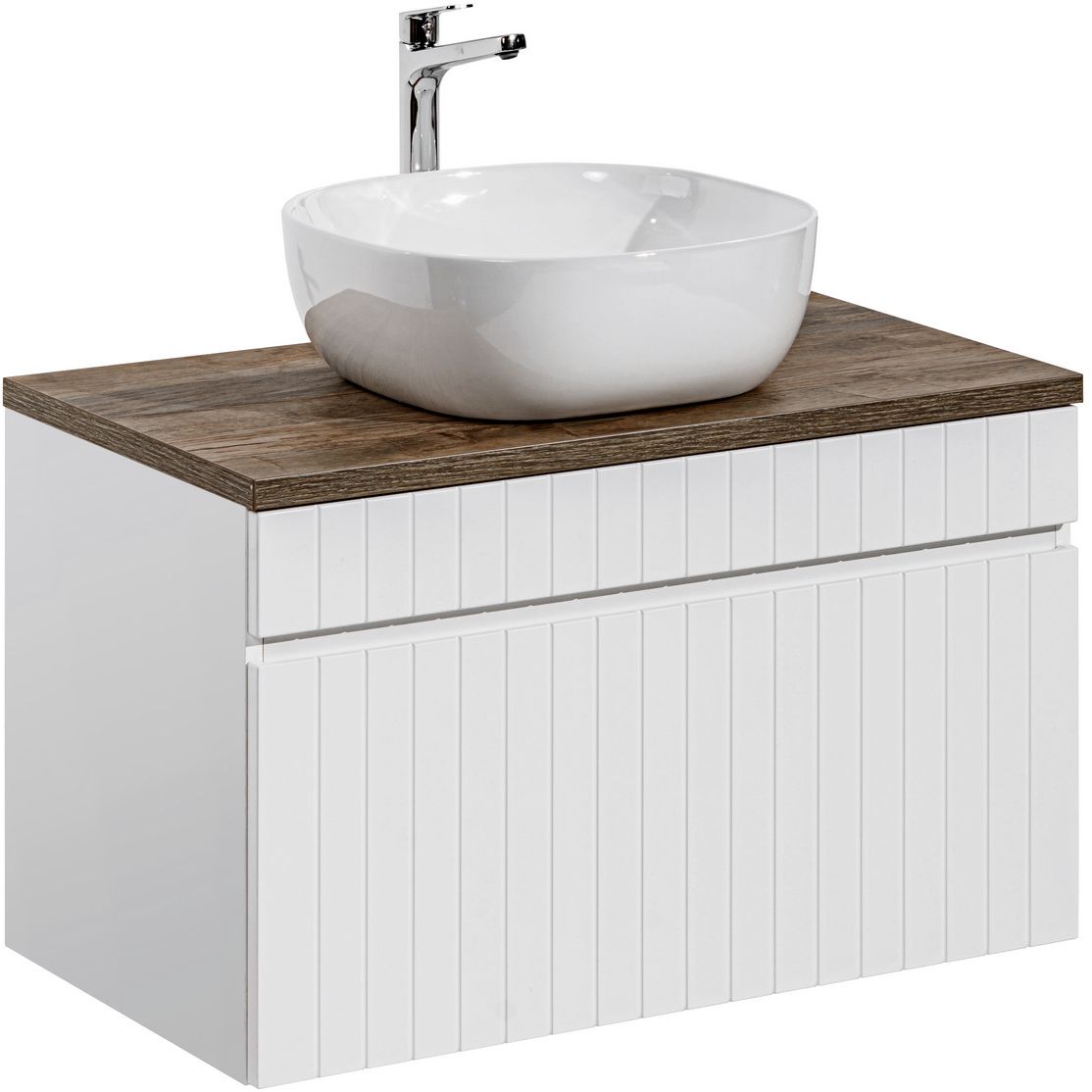 Set armoire Comad Iconic White ICONIC WHITE 82-80-D-1S, lavabo Comad Smile UM-6254SMILE50DP, SANTA FE OAK89-080-A
