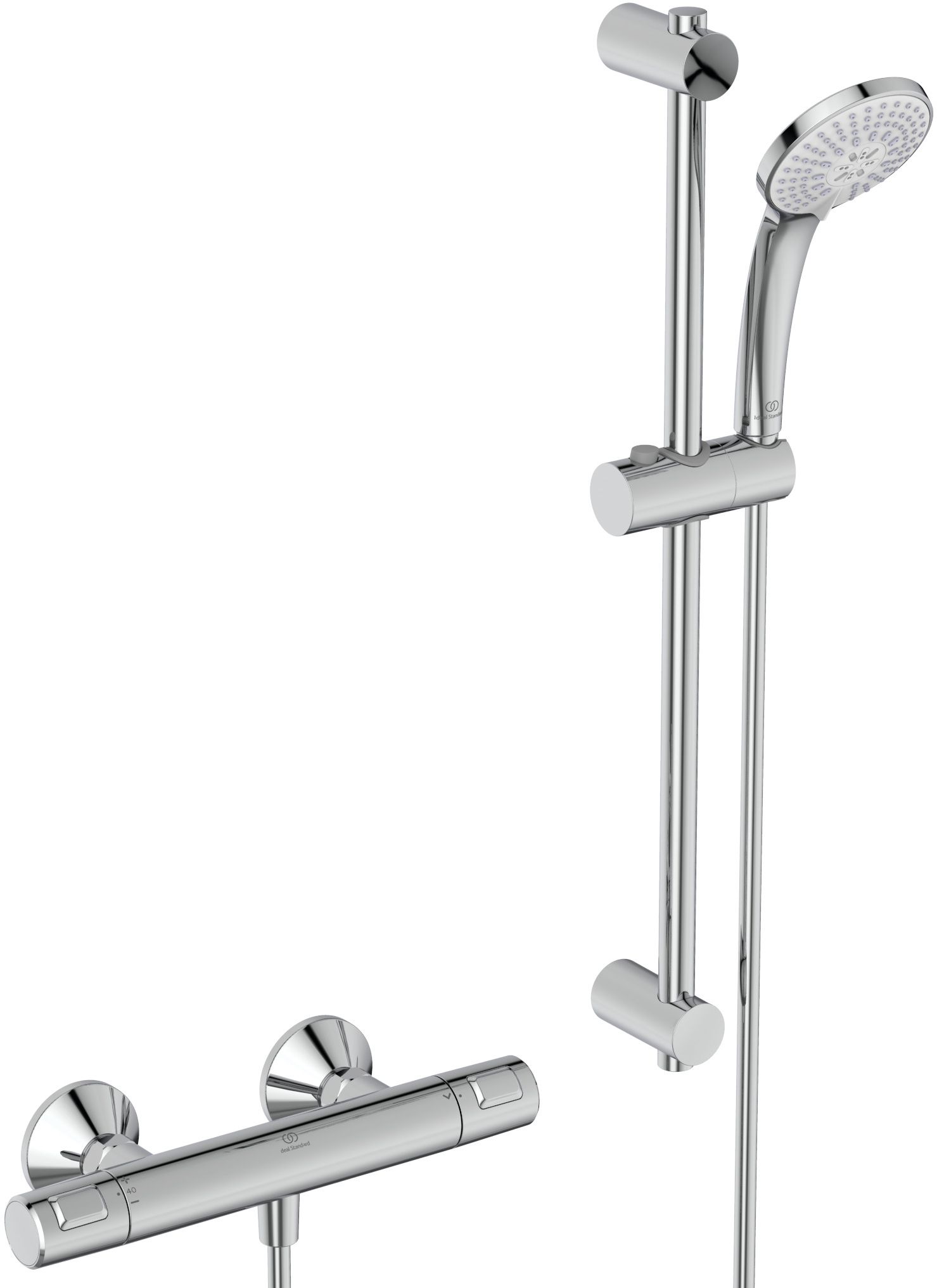 Ideal Standard Ceratherm T25 ensemble de douche mural avec thermostat chrome A7203AA