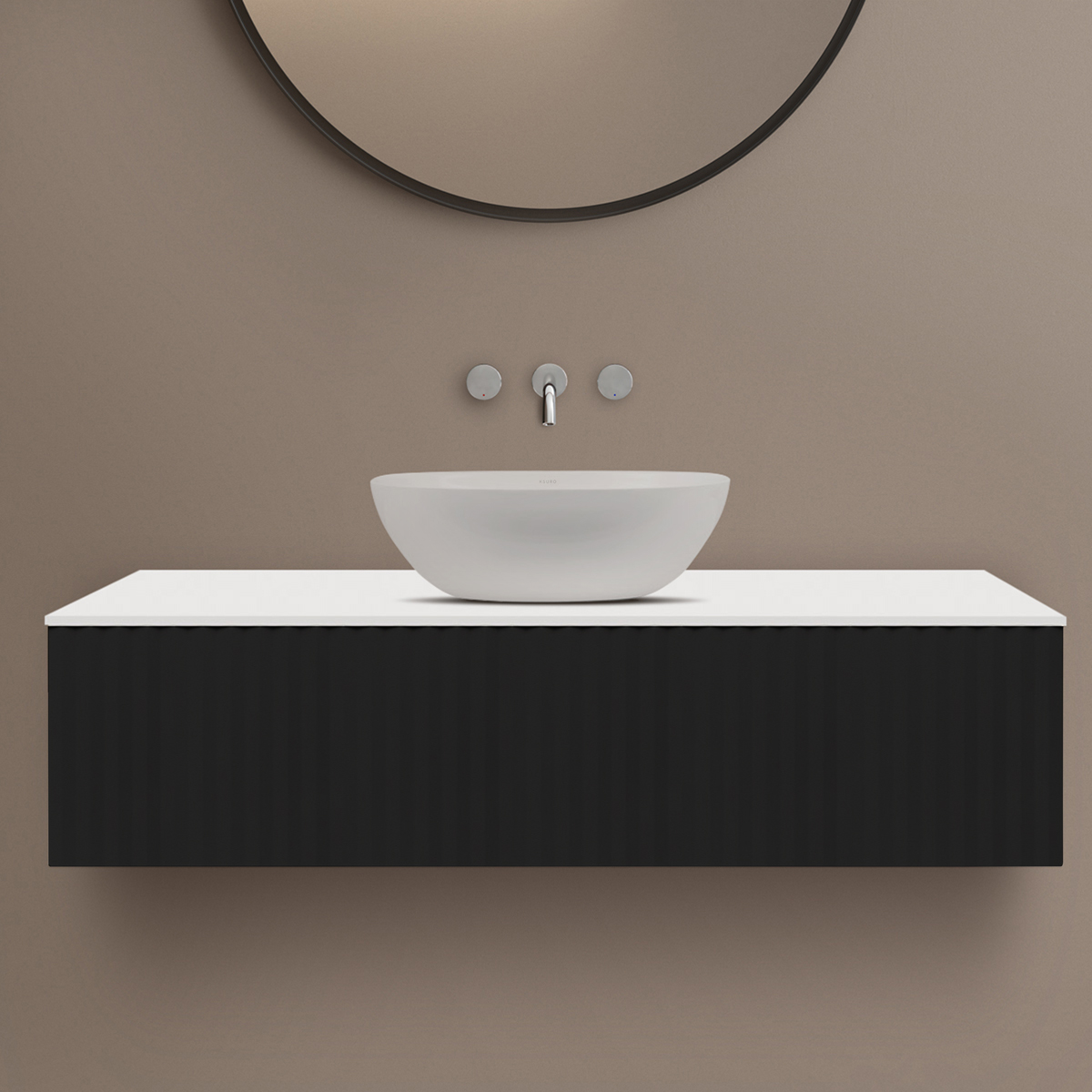 Set armoire Ksuro 02 50005030, plan de travail suspendu Ksuro 02 53005000