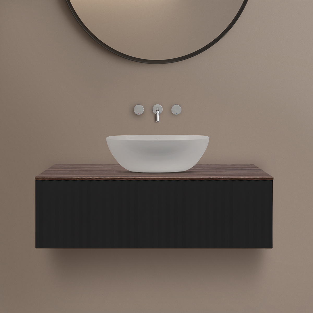 Set armoire Ksuro 02 50004030, plan de travail suspendu Ksuro 02 53004060