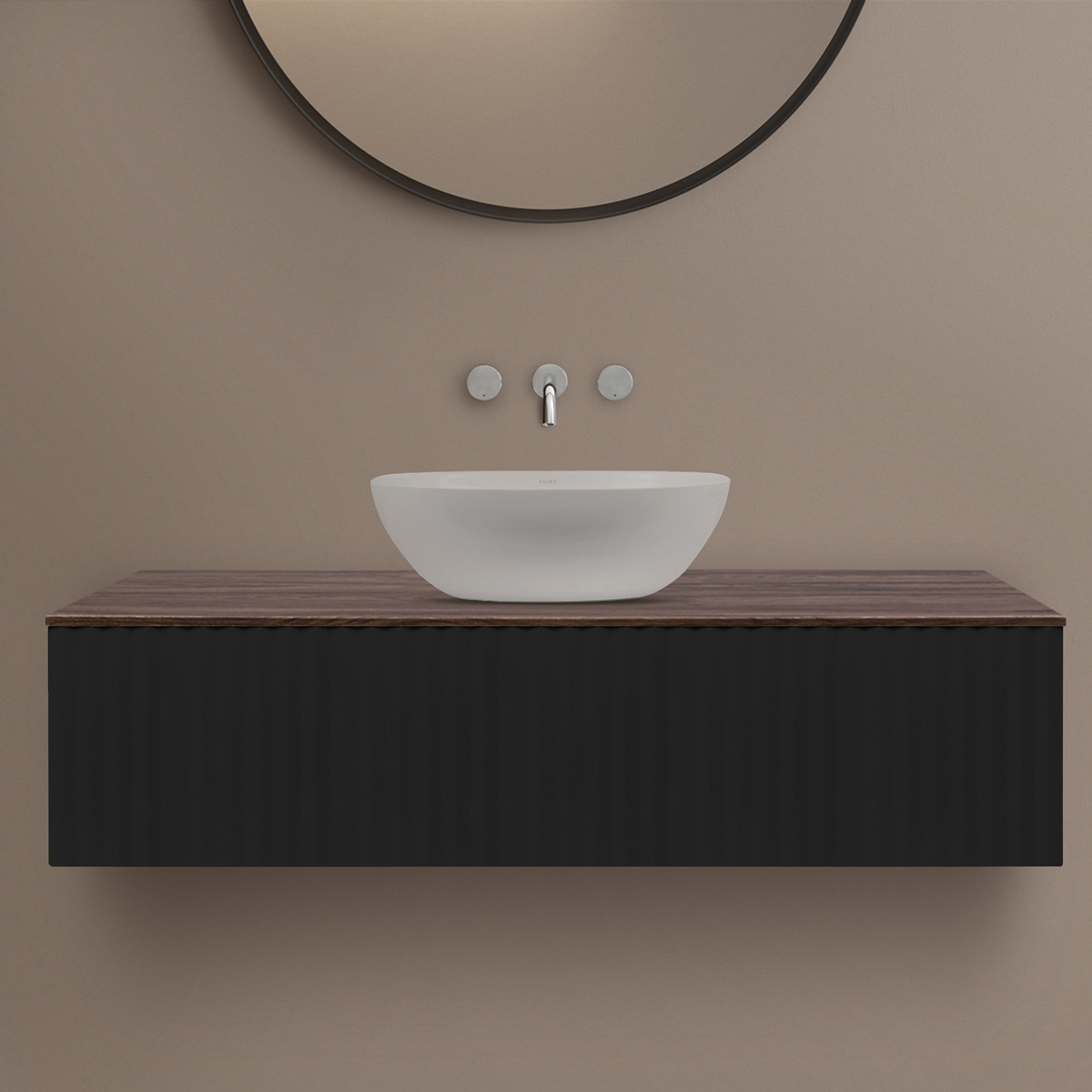 Set armoire Ksuro 02 50005030, plan de travail suspendu Ksuro 02 53005060