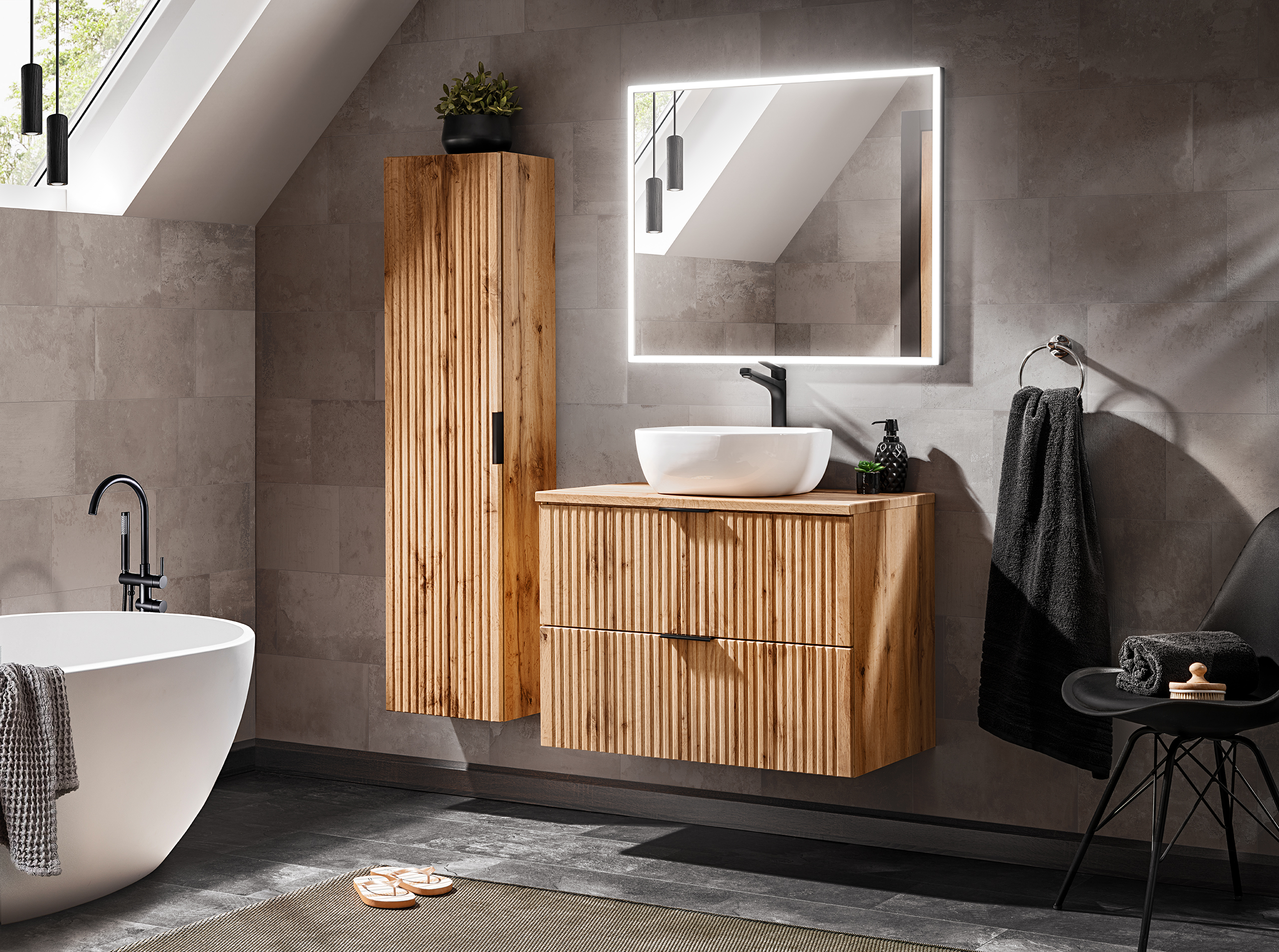 Set armoire Comad Adel Oak ADEL OAK 82-80-B-2S, armoire Comad Adel Oak ADEL OAK 80-01-B-1D, LUSTROALICE80, UM-6252SMILE40DP, ADEL OAK 89-80-B