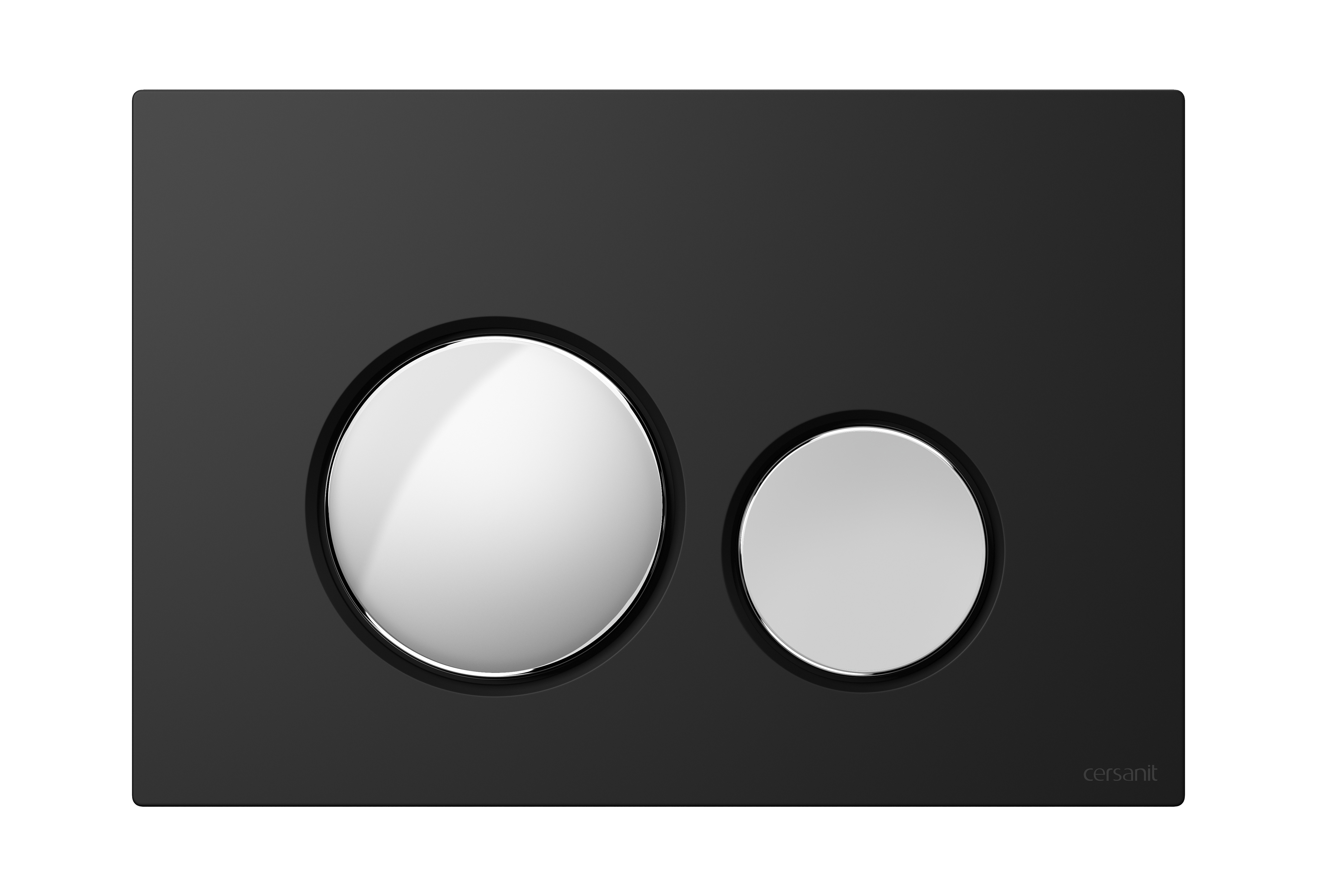 Cersanit Luna bouton de chasse d'eau pour WC chrome brillant-noir K97-0559