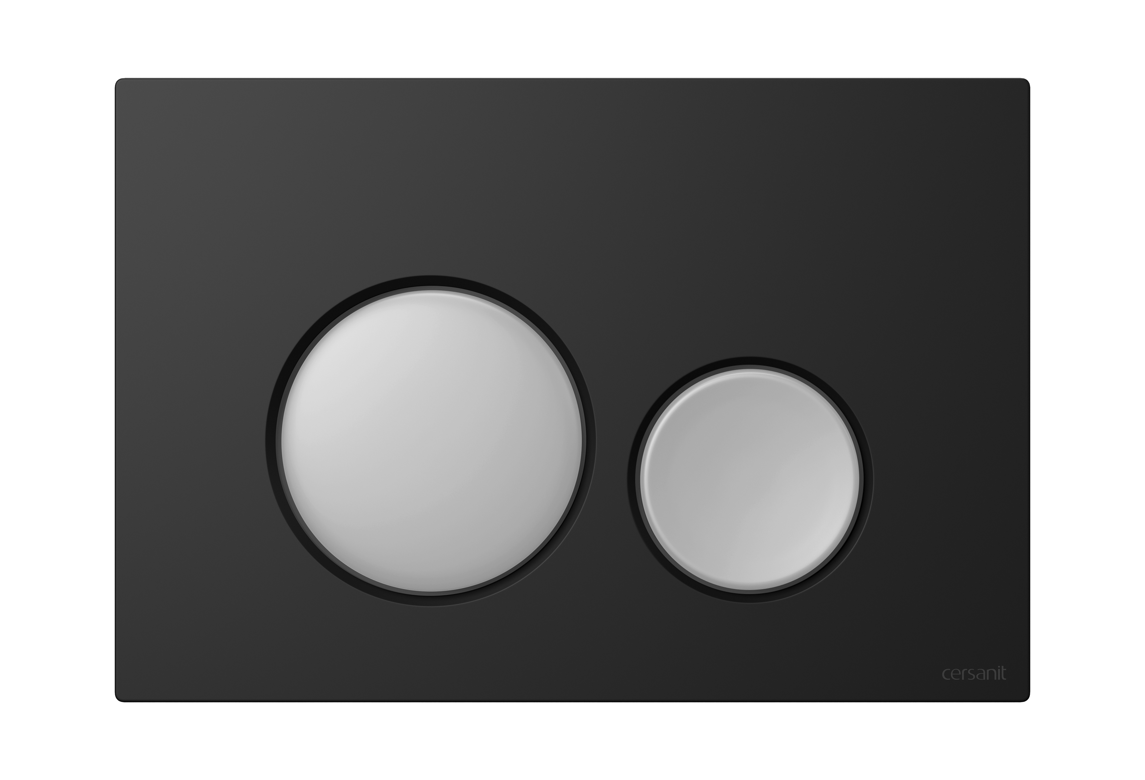Cersanit Luna bouton de chasse d'eau pour WC chrome mat-noir K97-0408