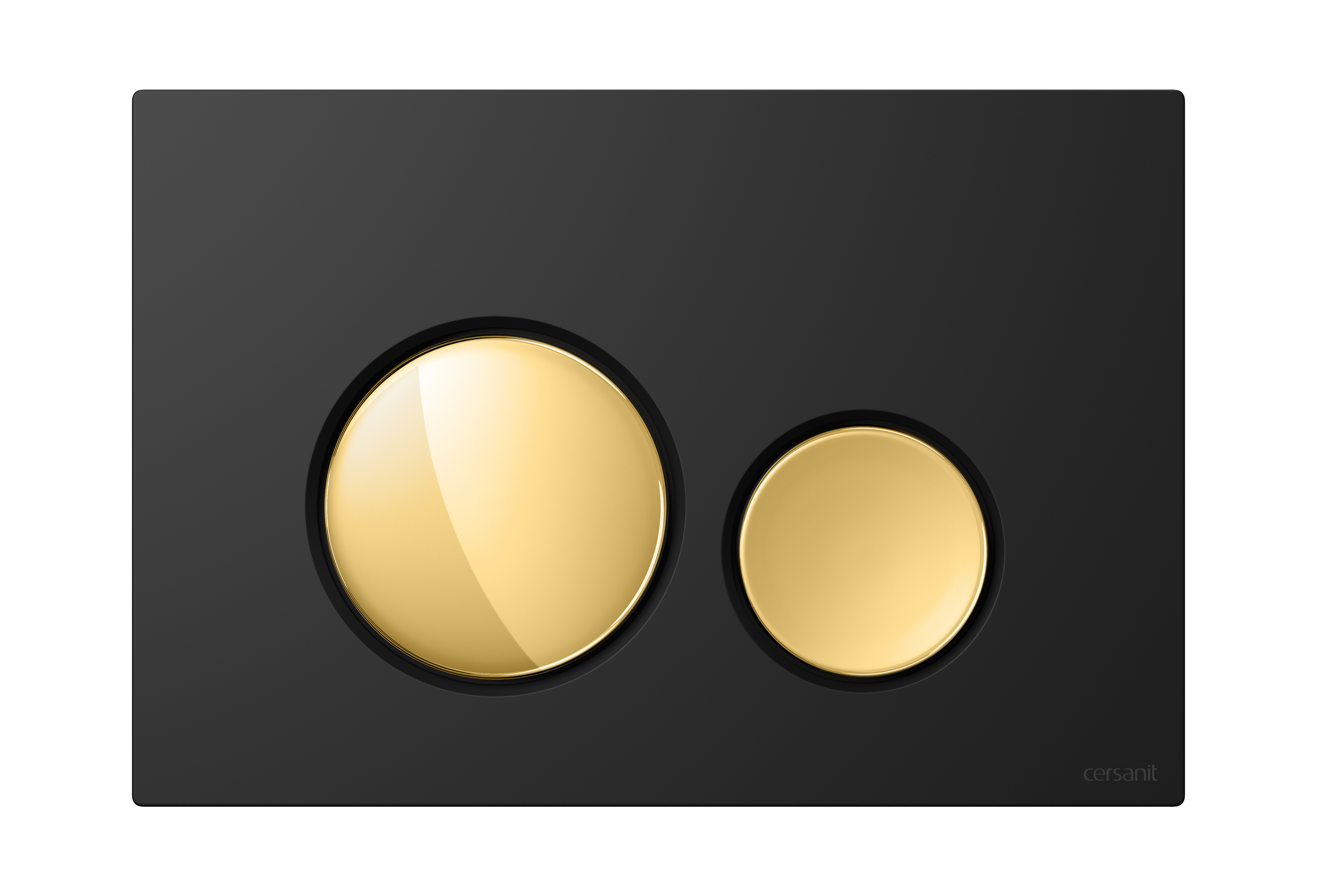 Cersanit Luna bouton de chasse d'eau pour WC noir-doré K97-0562