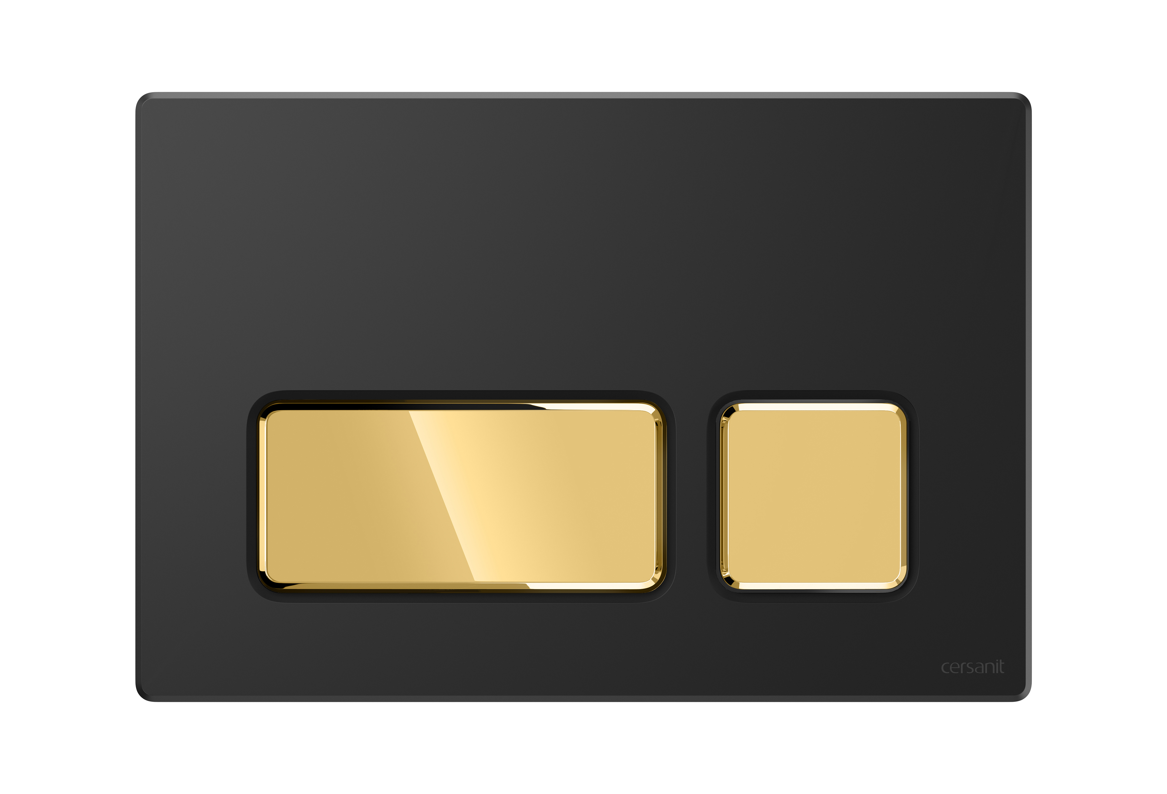 Cersanit Block bouton de chasse d'eau pour WC noir-doré K97-0400