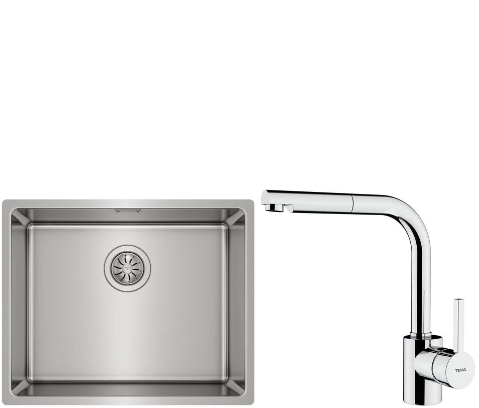 Set évier en acier inoxydable Teka Be Linea 115000005, mitigeur de cuisine Teka ARK 239381200