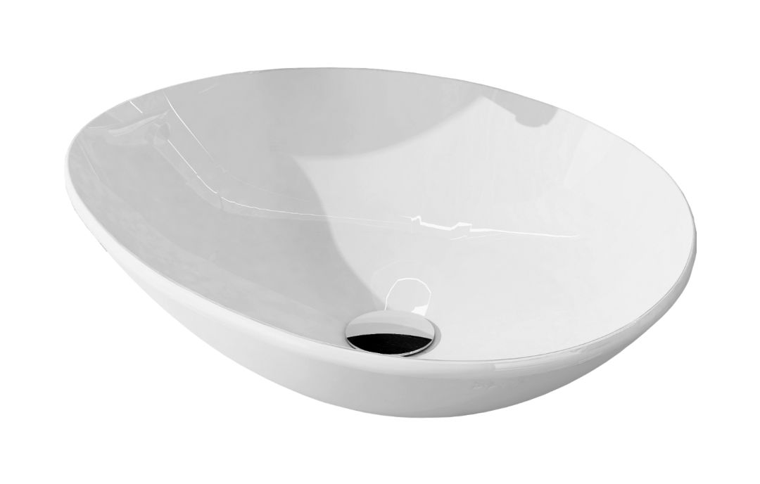Elita Oxy lavabo 51.2x41 cm ovale à poser blanc brillant RE040500118060