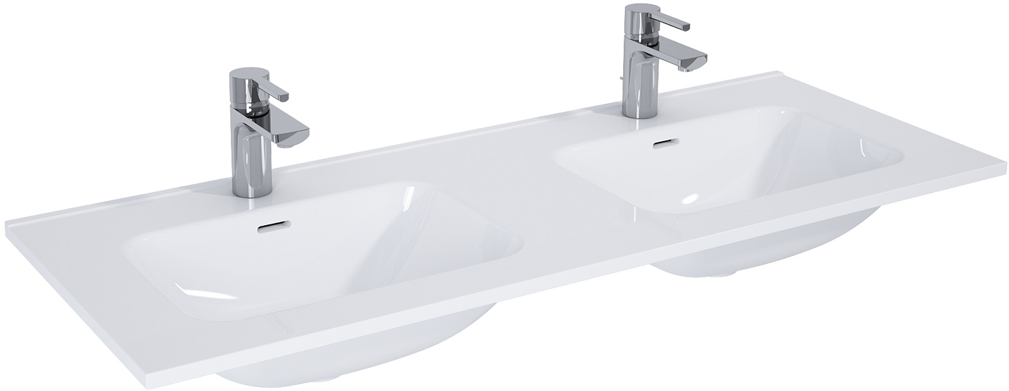 Elita Skappa lavabo 120.8x46 cm rectangulaire de meuble-double blanc RE041203068060