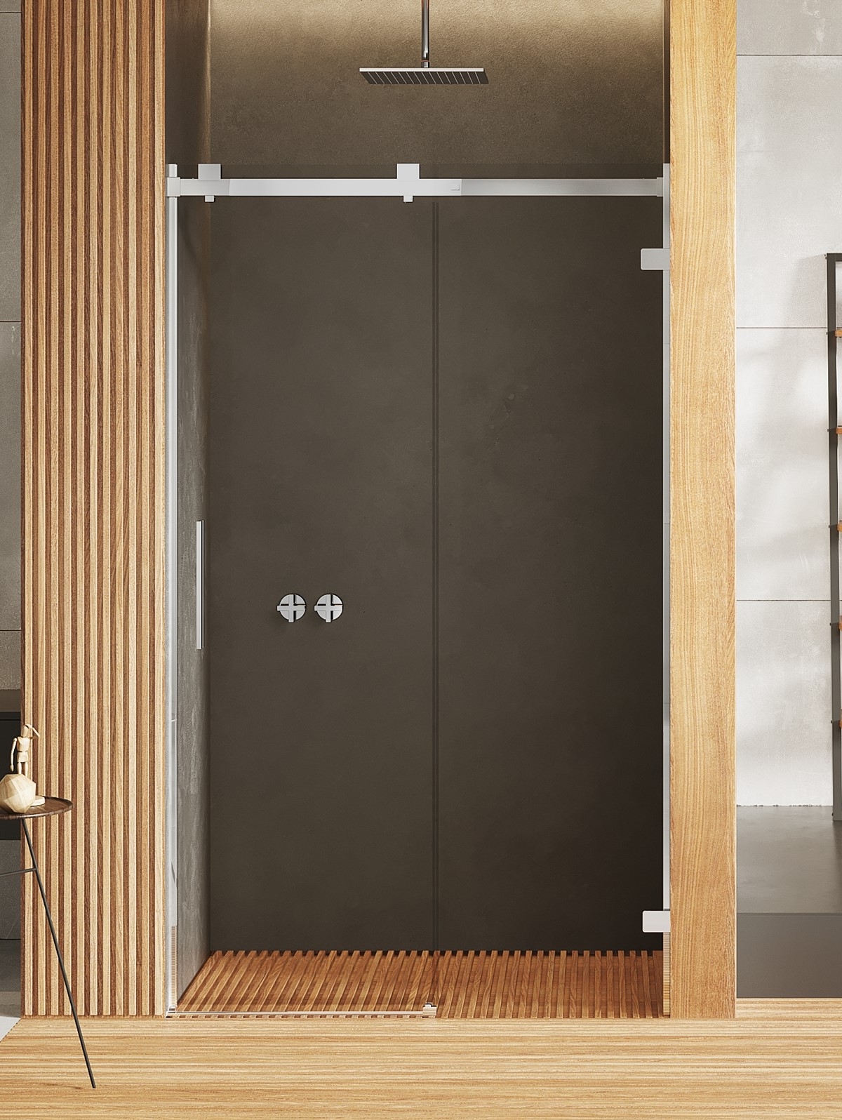 New Trendy Softi X porte de douche 120 cm coulissant chrome brillant/verre transparent EXK-5252