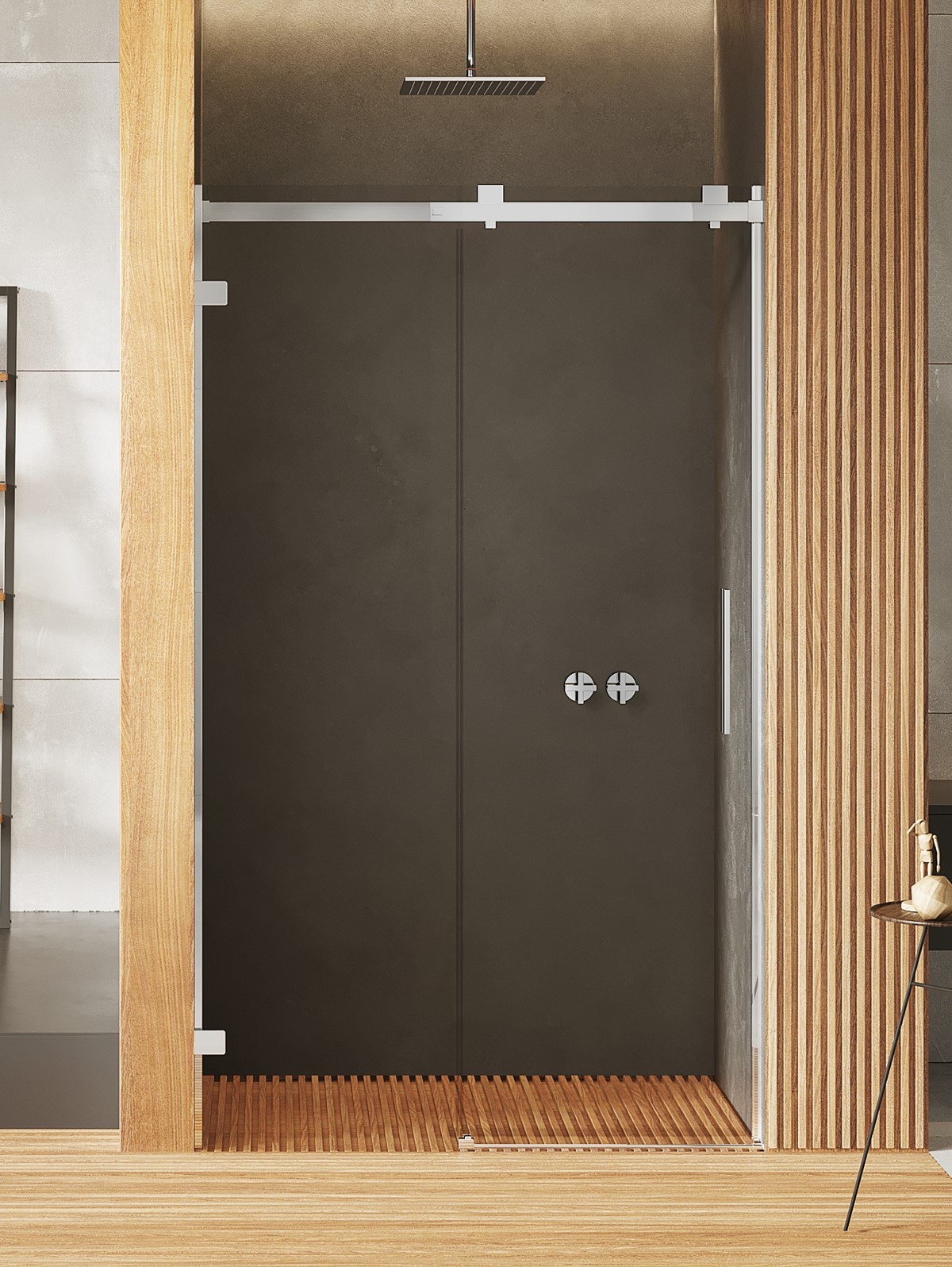 New Trendy Softi X porte de douche 170 cm coulissant chrome brillant/verre transparent EXK-5261