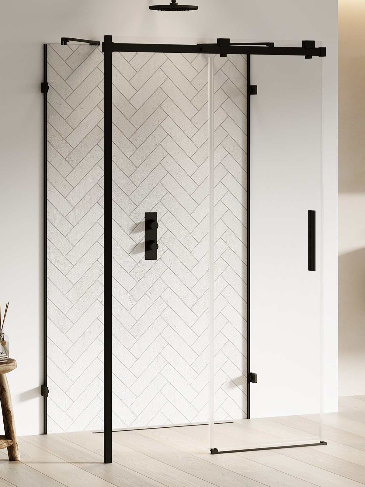 New Trendy Softi X Black kabina prysznicowa 120x90 cm prostokątna lewa czarny mat/szkło przezroczyste EXK-5439