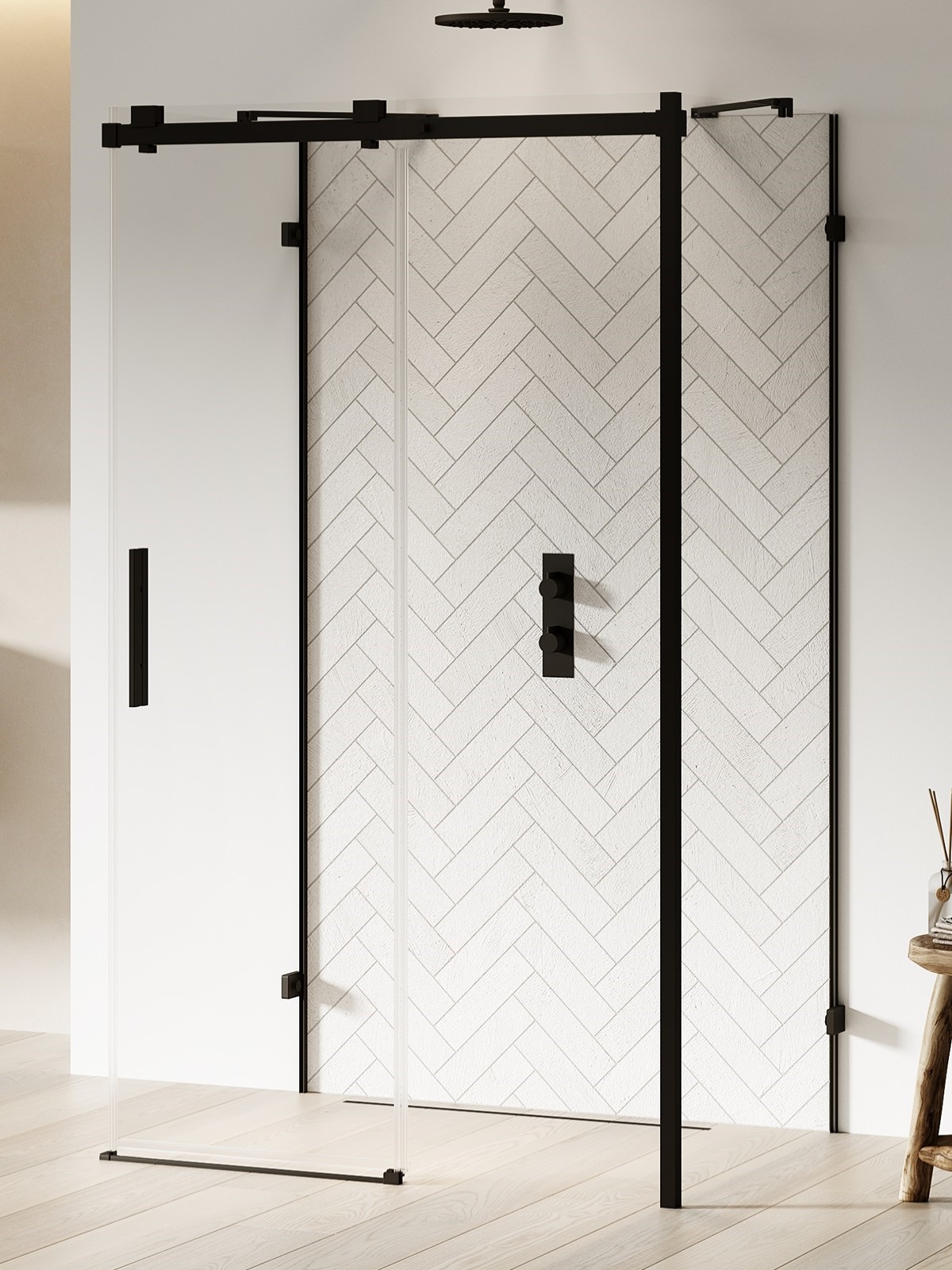 New Trendy Softi X Black cabine de douche 110x80 cm rectangulaire noir mat/verre transparent EXK-5432