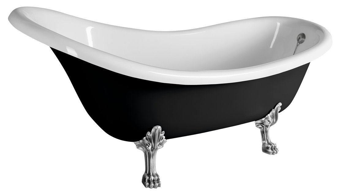 Polysan Brixton baignoire autoportante 174x83 cm ovale blanc-noir-bicolore 94827