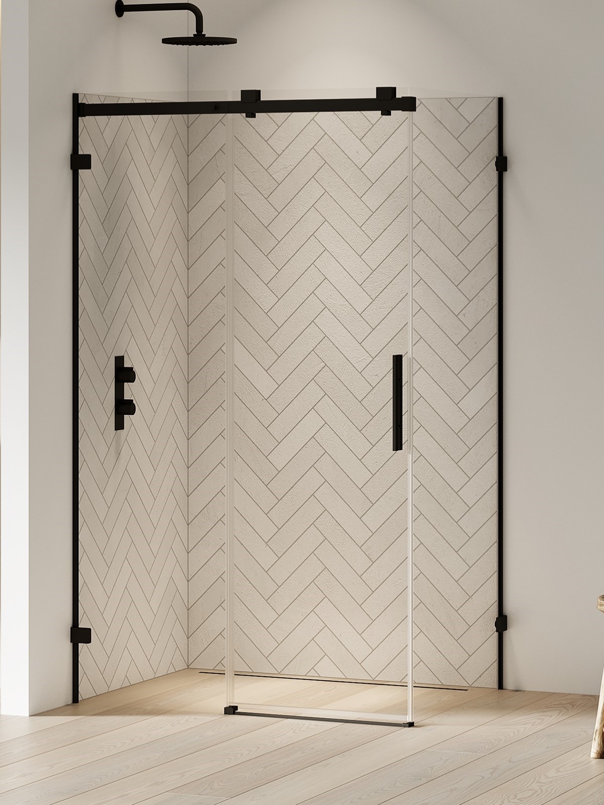 New Trendy Softi X Black cabine de douche 110x90 cm rectangulaire noir mat/verre transparent EXK-5387