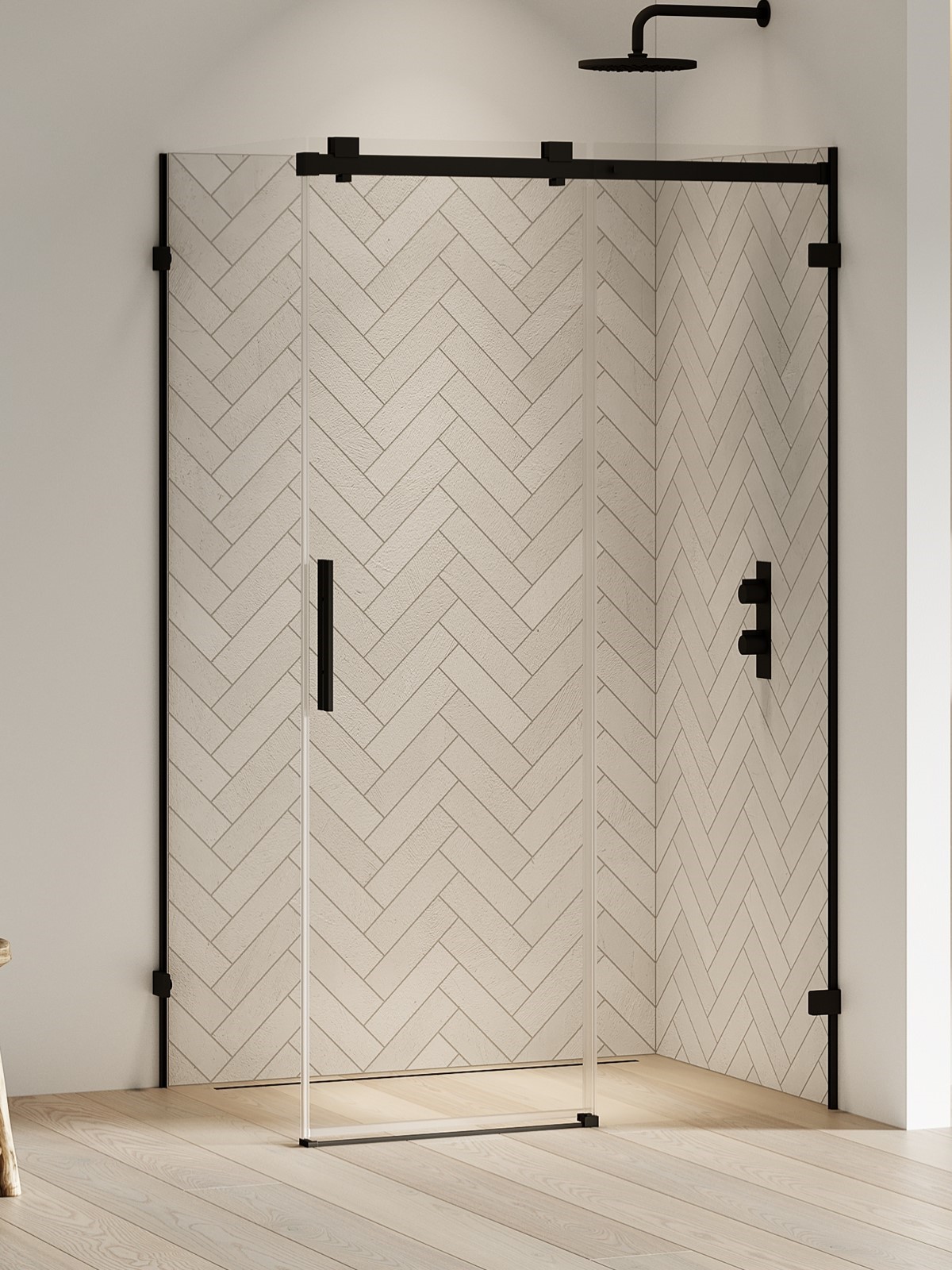 New Trendy Softi X Black cabine de douche 110x100 cm rectangulaire noir mat/verre transparent EXK-5382