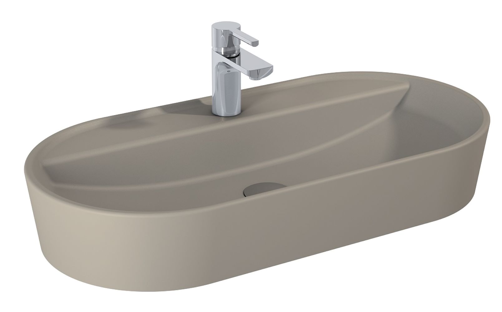 Elita Babette lavabo 81.5x41.5 cm ovale à poser marron/beige RE040820017020