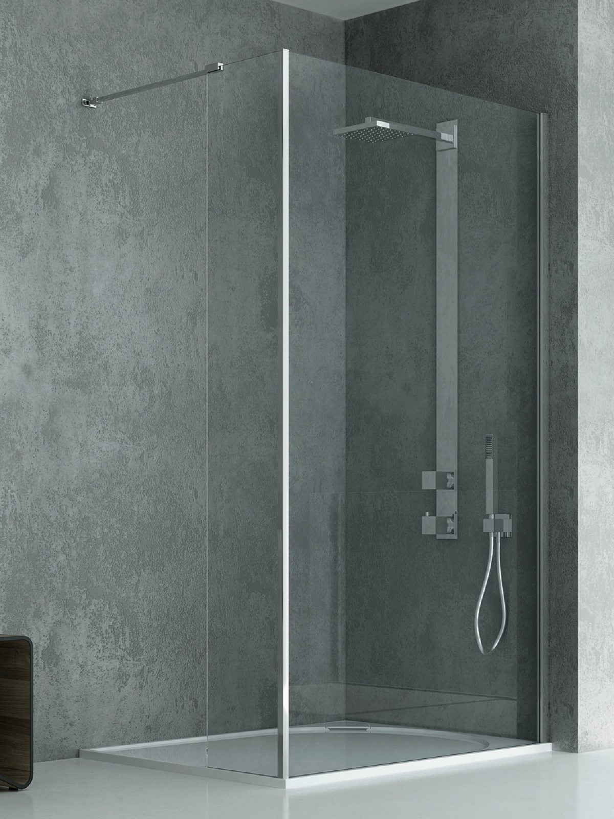 New Trendy New Modus paroi de douche walk-in 90 cm chrome brillant/verre transparent EXK-5471