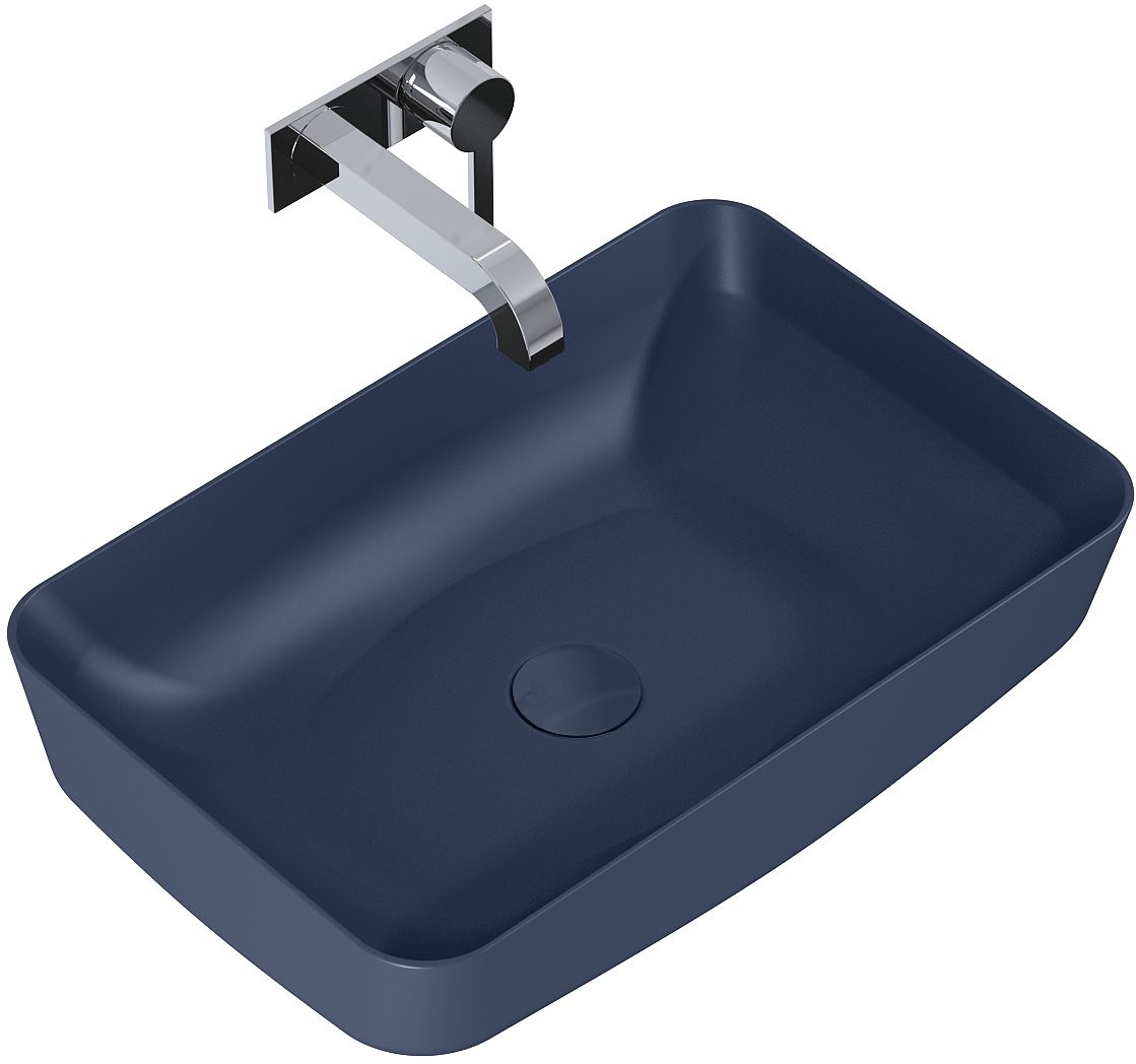 Elita Nomia lavabo 50x39 cm rectangulaire à poser bleu RE040500057030