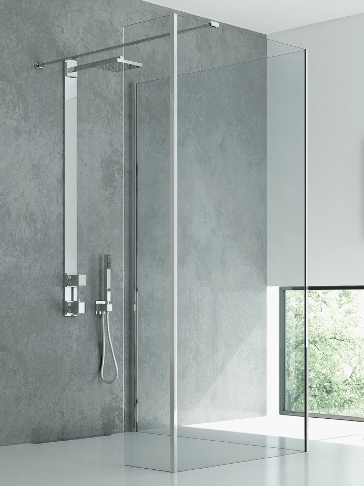 New Trendy New Modus paroi de douche walk-in 90 cm chrome brillant/verre transparent EXK-5490