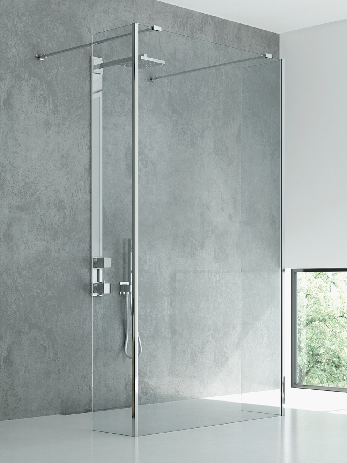 New Trendy New Modus paroi de douche walk-in 100 cm chrome brillant/verre transparent EXK-5499