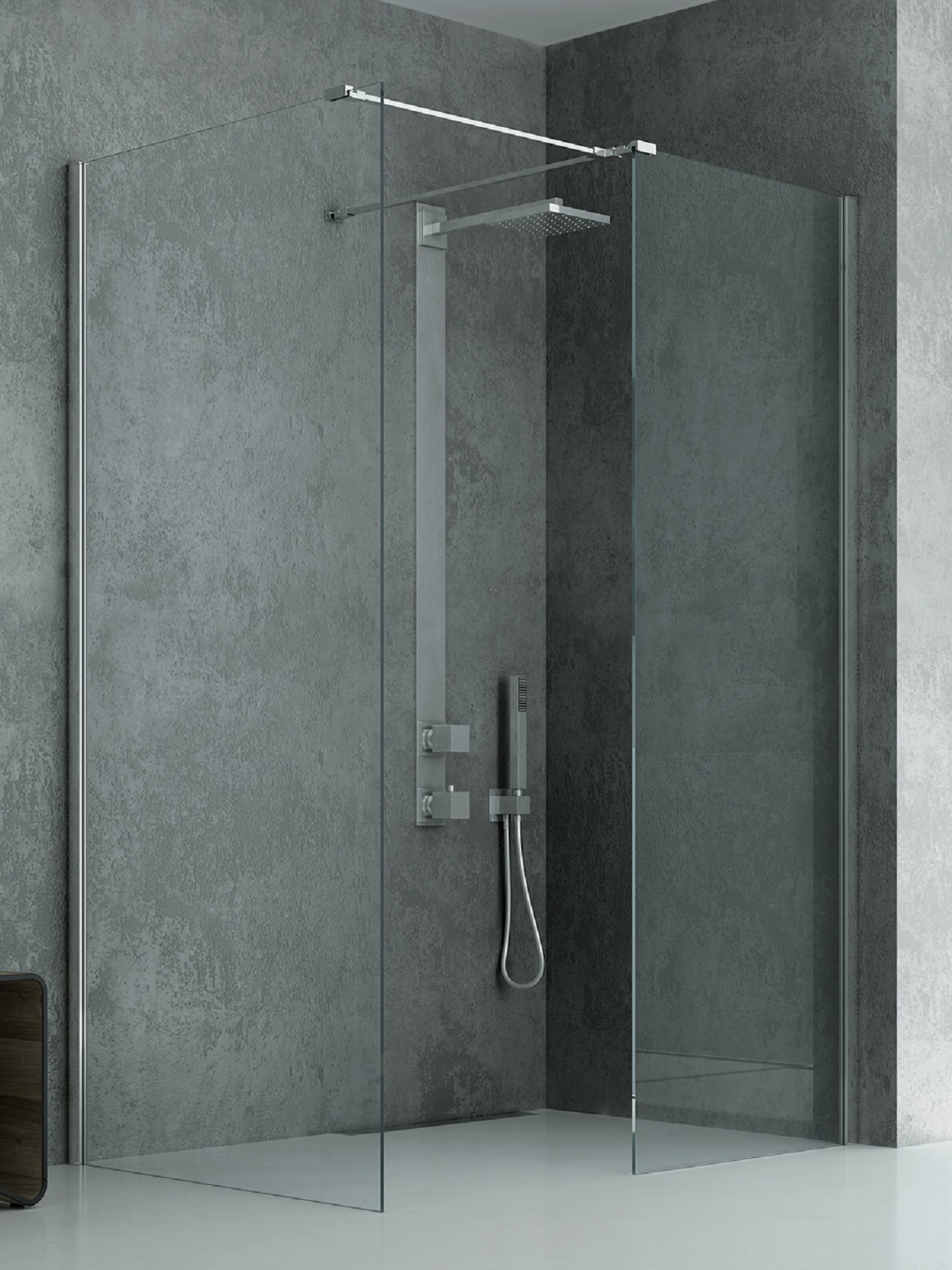 New Trendy New Modus kabina prysznicowa walk-in 130x100 cm prostokątna chrom połysk/szkło przezroczyste EXK-5524