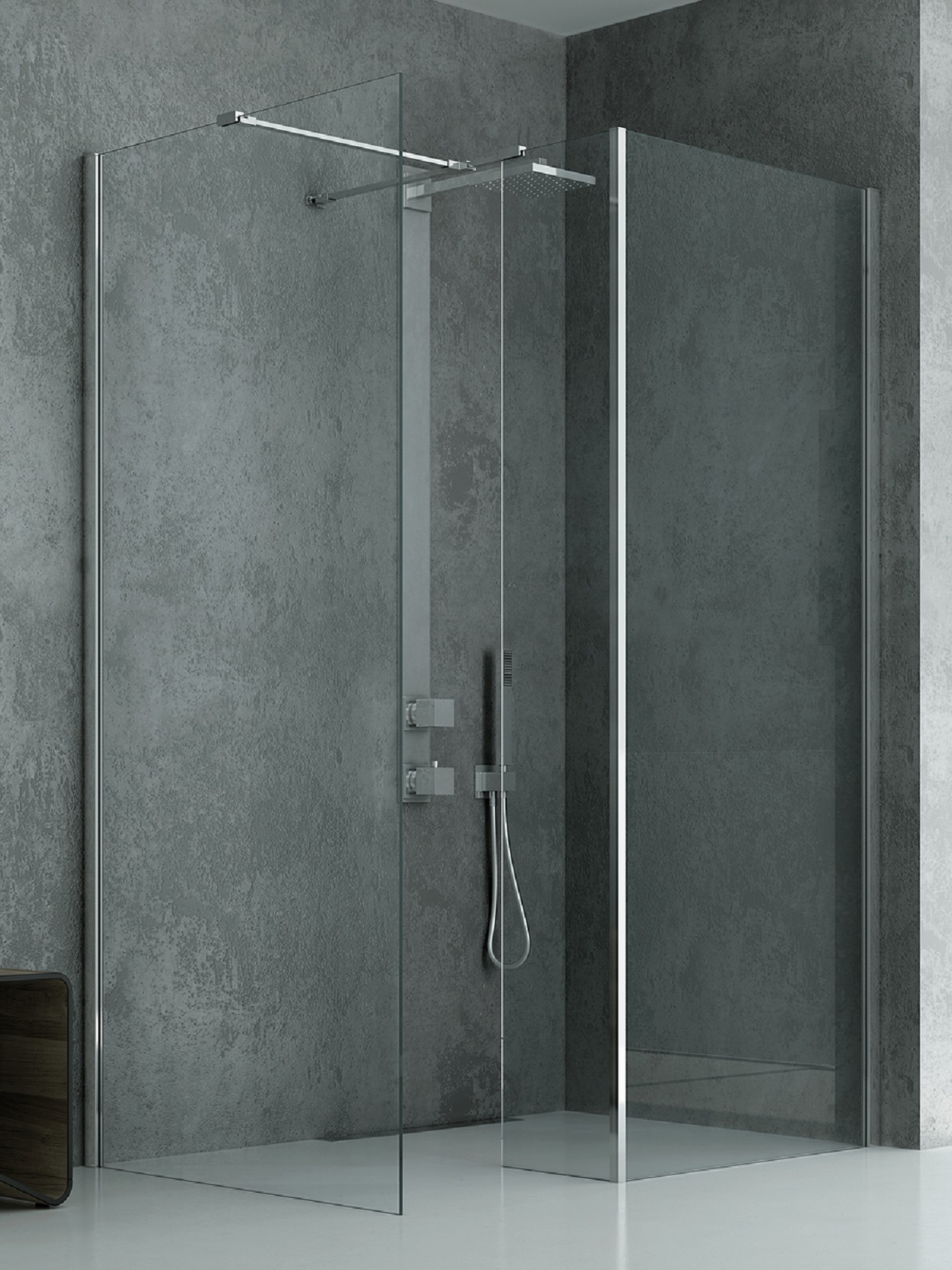 New Trendy New Modus paroi de douche walk-in 90 cm chrome brillant/verre transparent EXK-5507